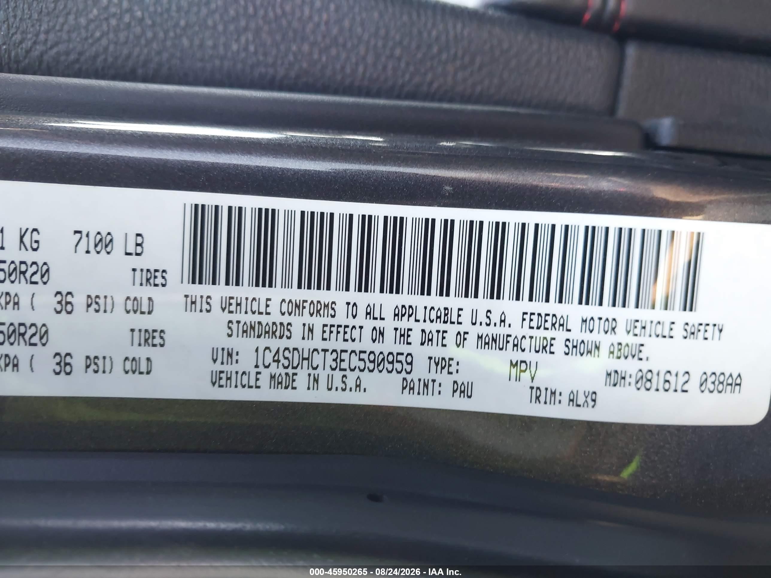 2014 Dodge Durango R/t Gray vin: 1C4SDHCT3EC590959