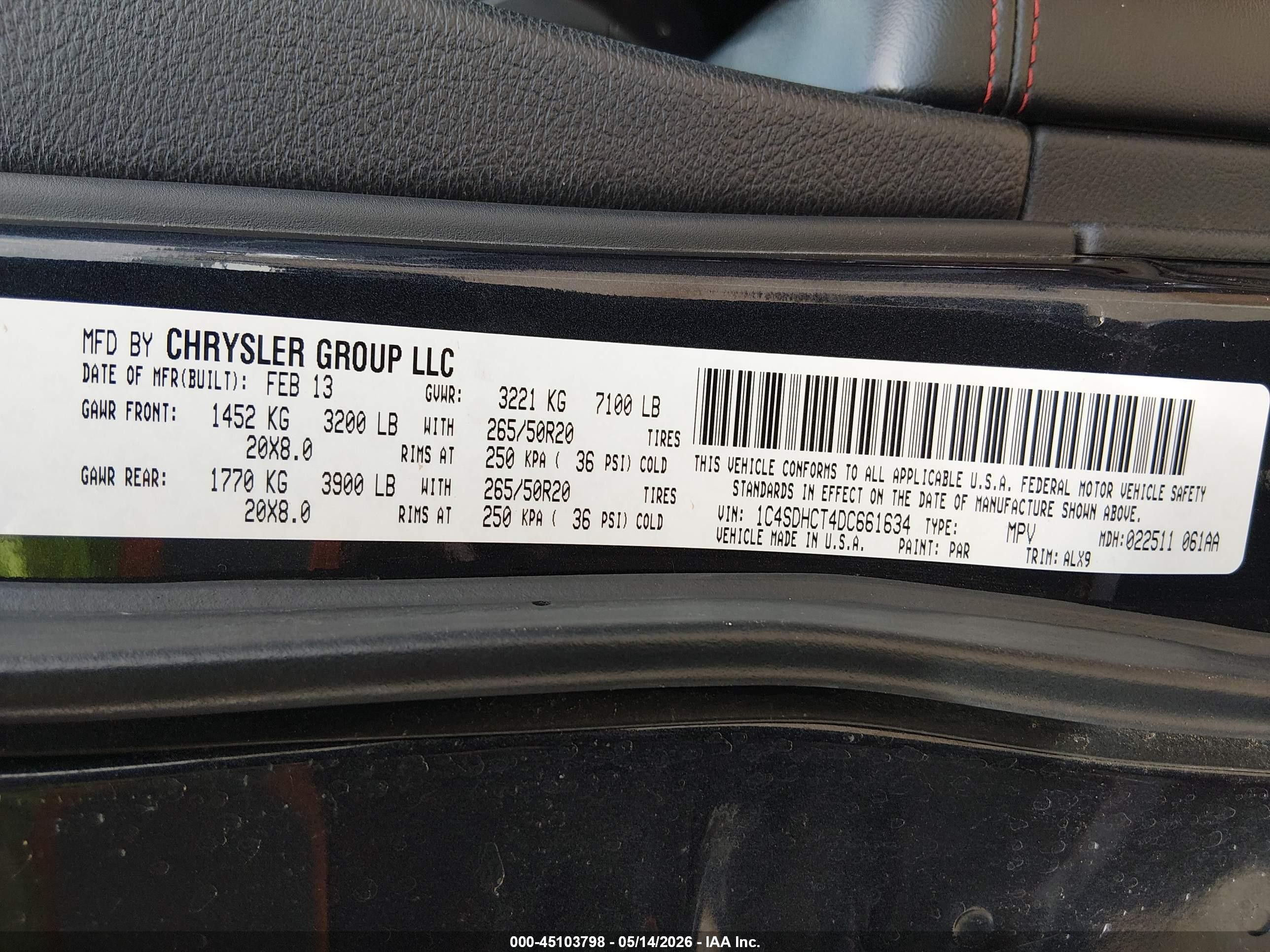2013 Dodge Durango R/t Gray vin: 1C4SDHCT4DC661634