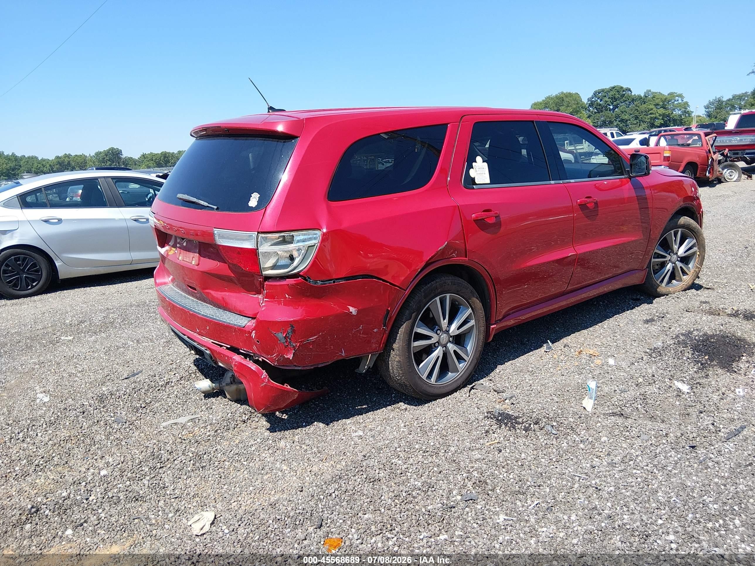 2013 Dodge Durango R/t Red vin: 1C4SDHCT8DC520694