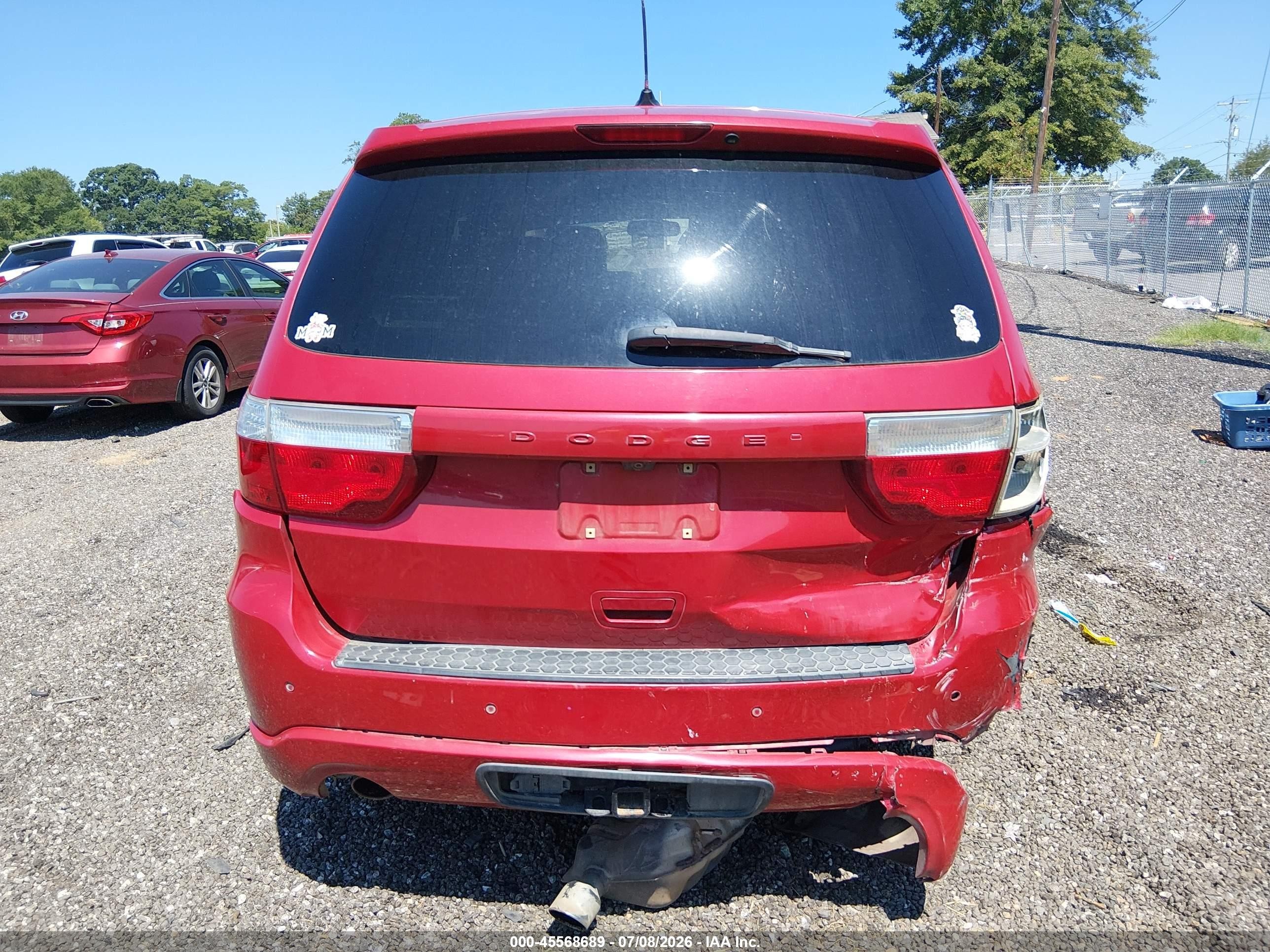 2013 Dodge Durango R/t Red vin: 1C4SDHCT8DC520694