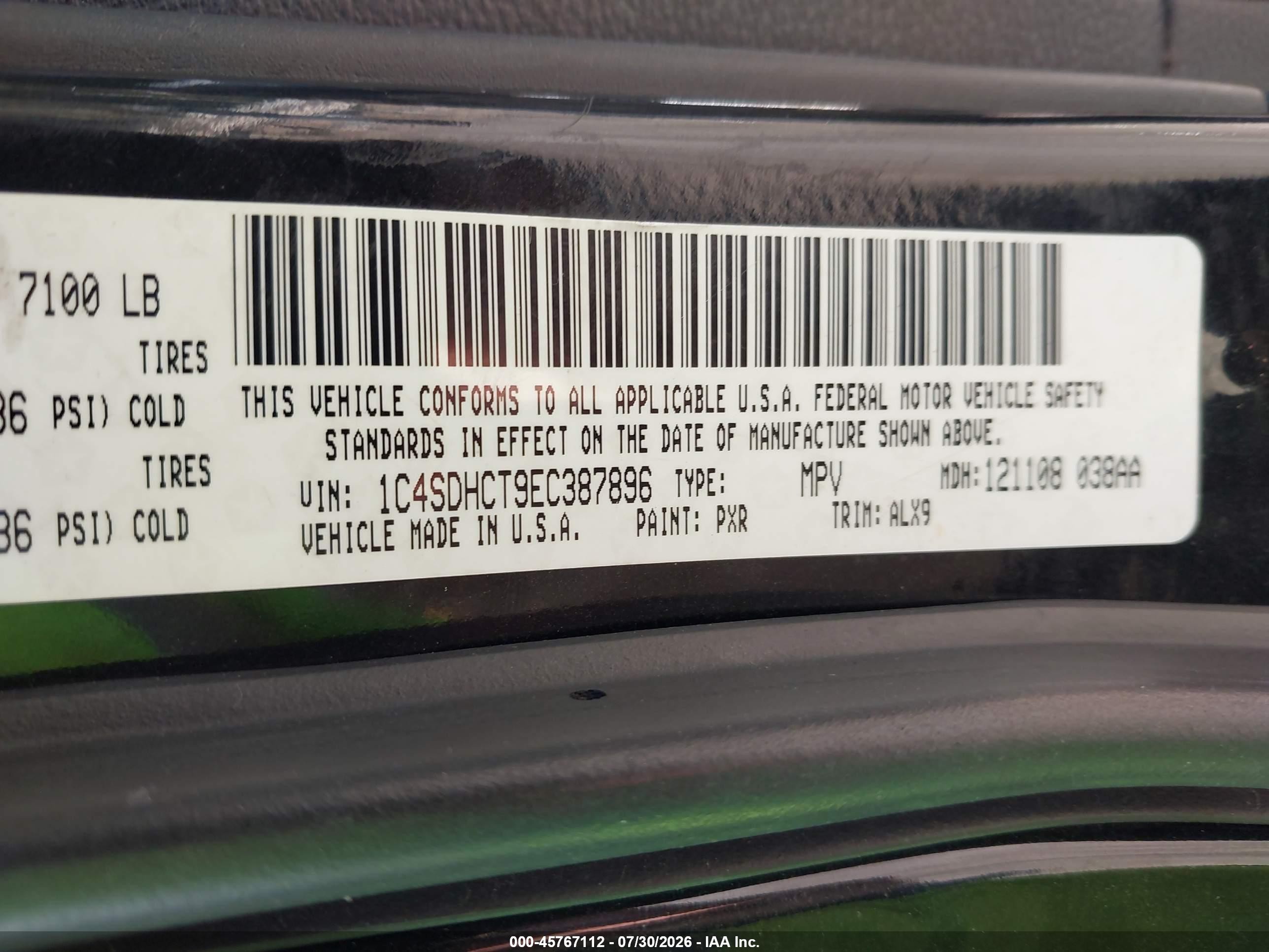 2014 Dodge Durango R/t Black vin: 1C4SDHCT9EC387896