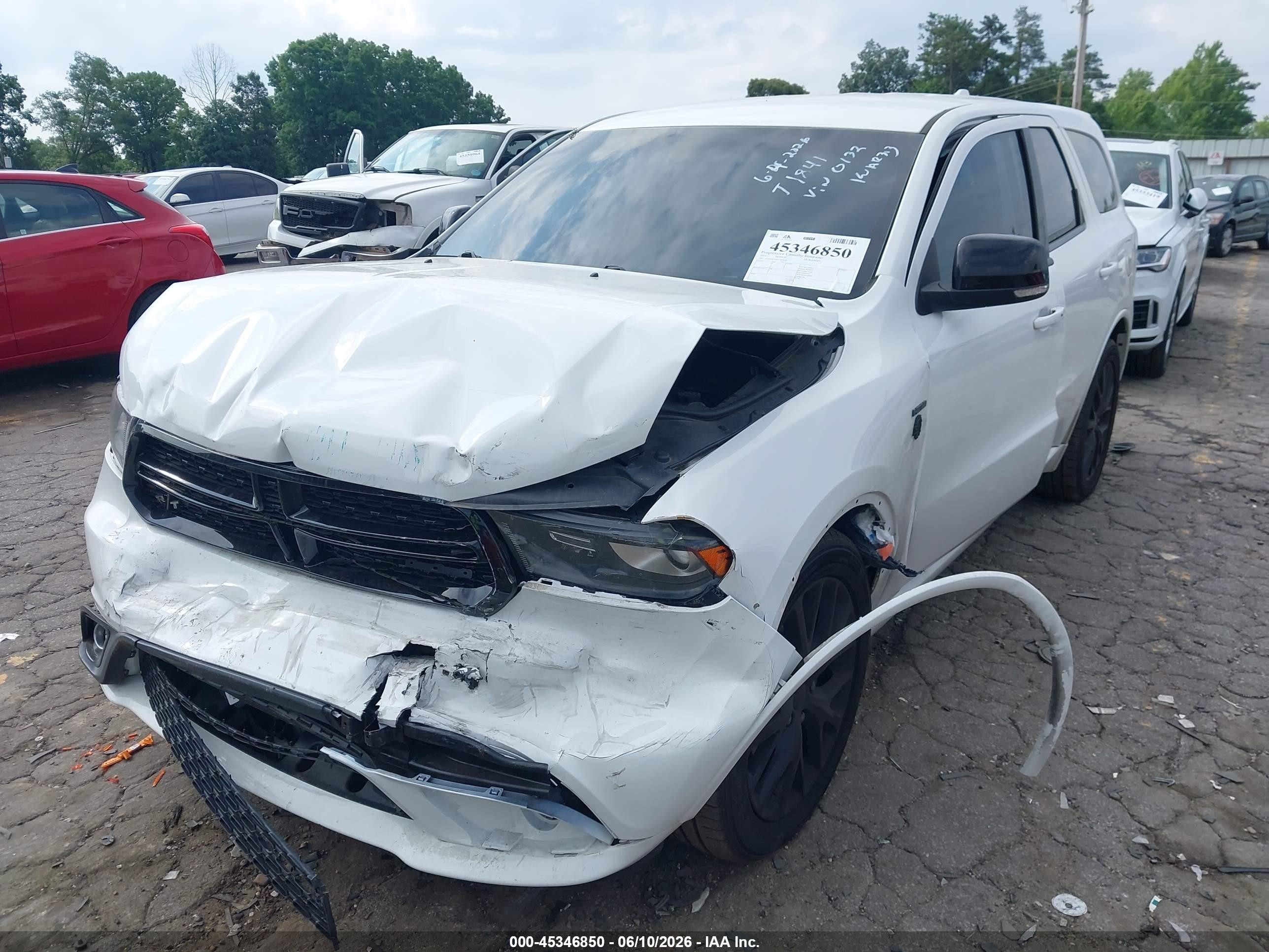 2015 Dodge Durango R/t White vin: 1C4SDHCTXFC810132