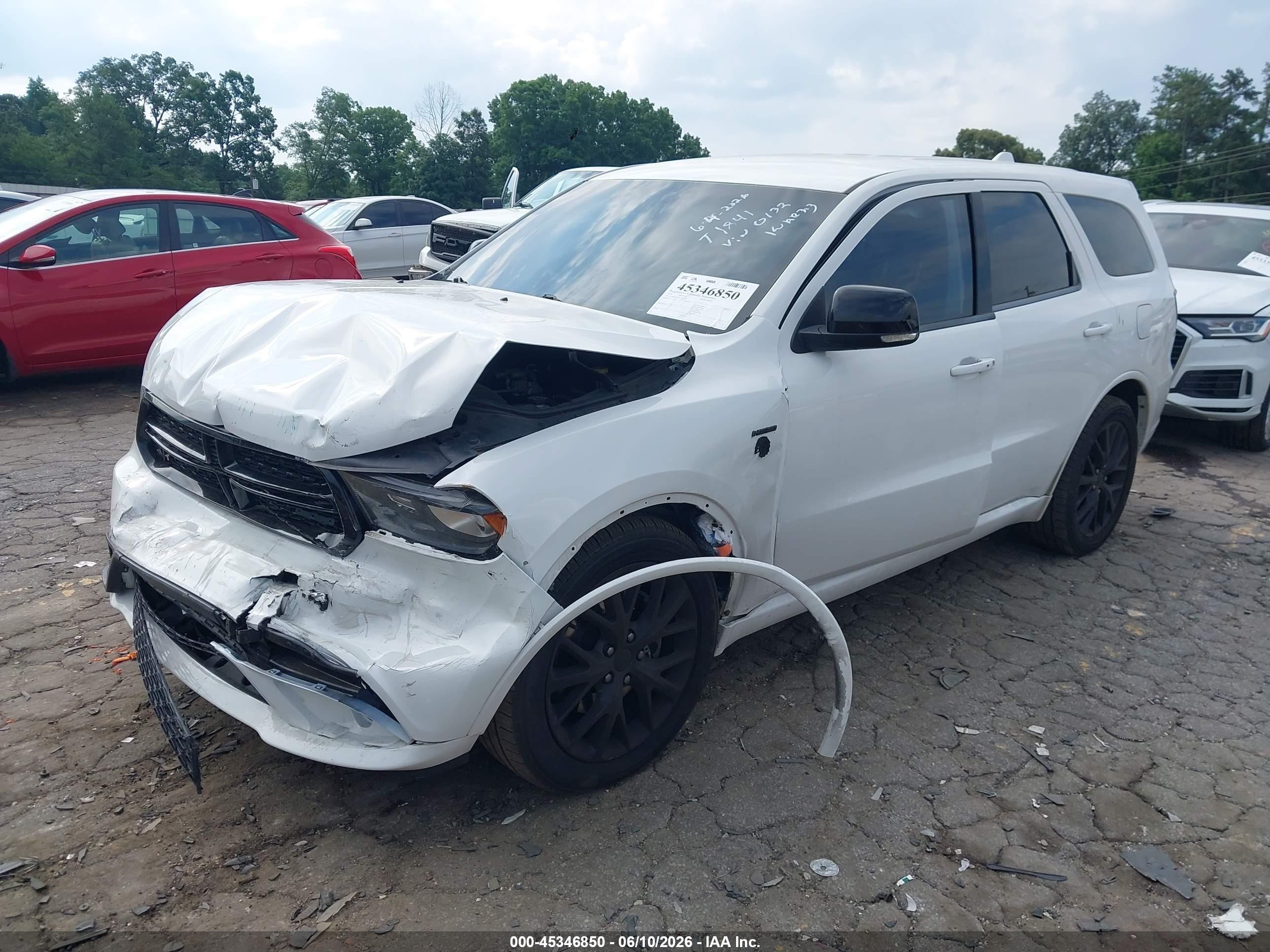 2015 Dodge Durango R/t White vin: 1C4SDHCTXFC810132