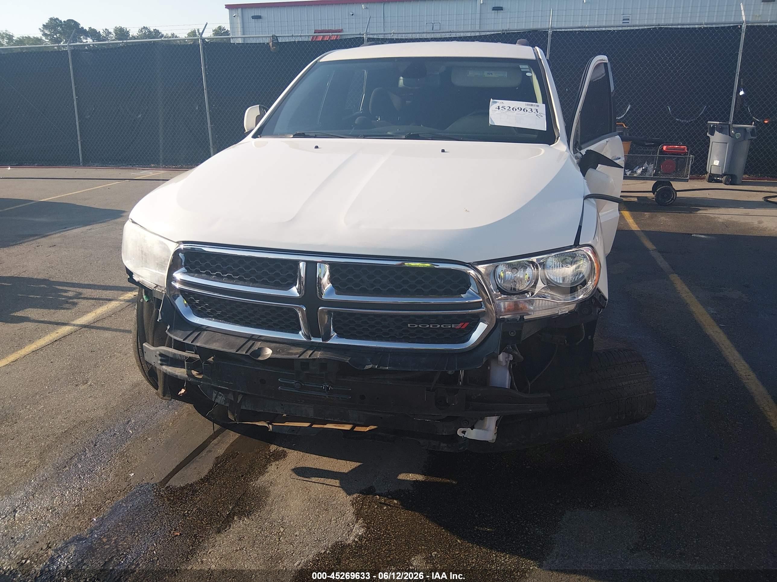 2012 Dodge Durango Crew White vin: 1C4SDHDT1CC204888