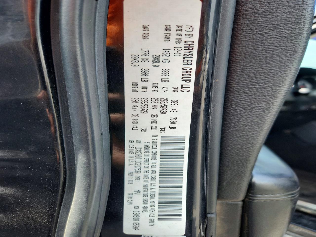 2012 Dodge Durango Crew Black vin: 1C4SDHDT1CC217530