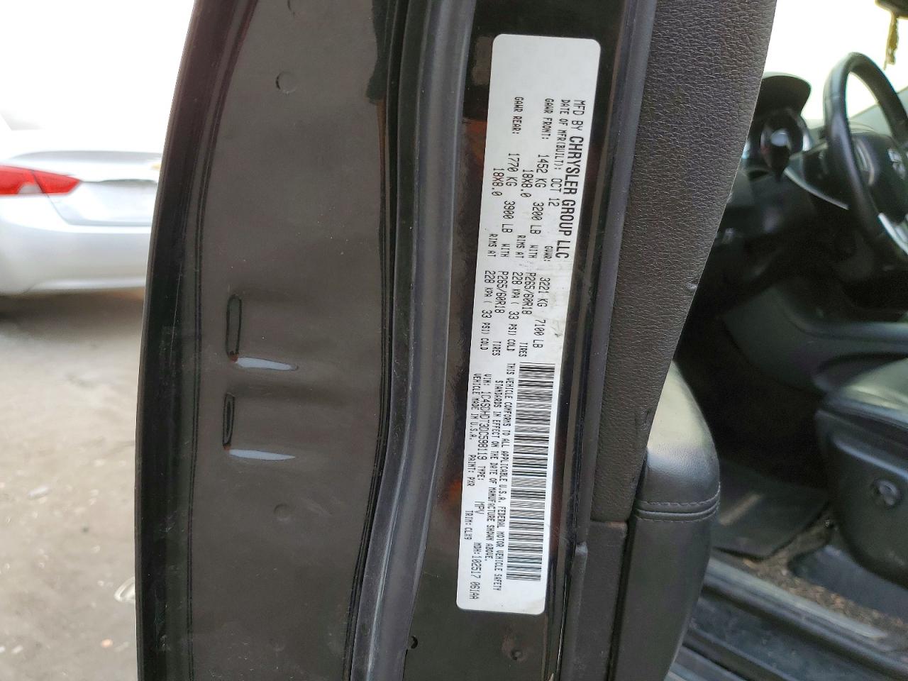 2013 Dodge Durango Crew Black vin: 1C4SDHDT3DC598119