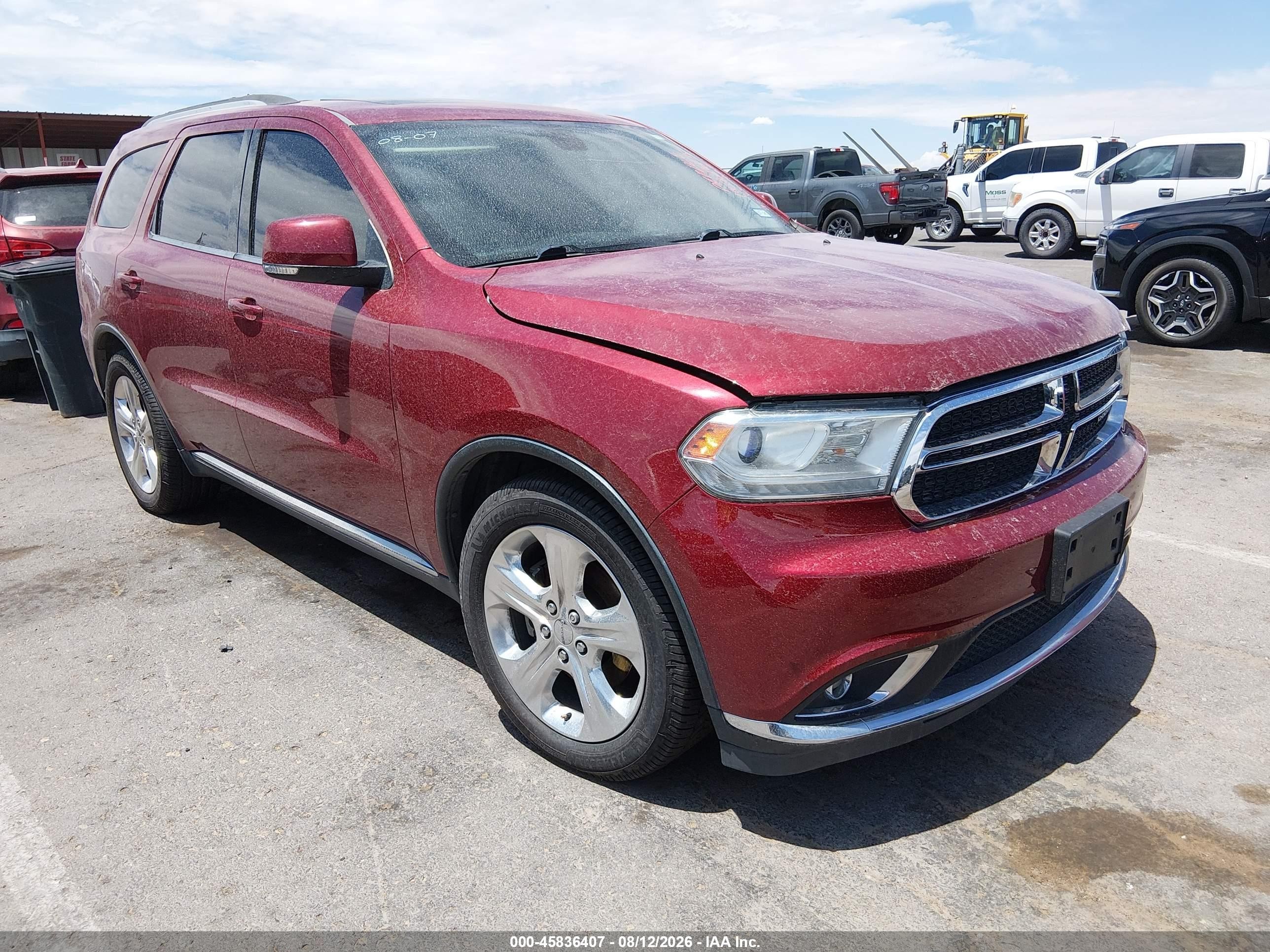 2014 Dodge Durango Limited Burgundy vin: 1C4SDHDT4EC411231