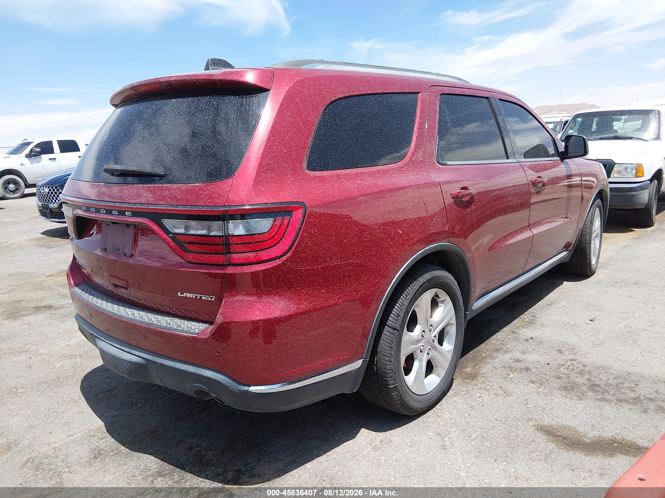 2014 Dodge Durango Limited Burgundy vin: 1C4SDHDT4EC411231
