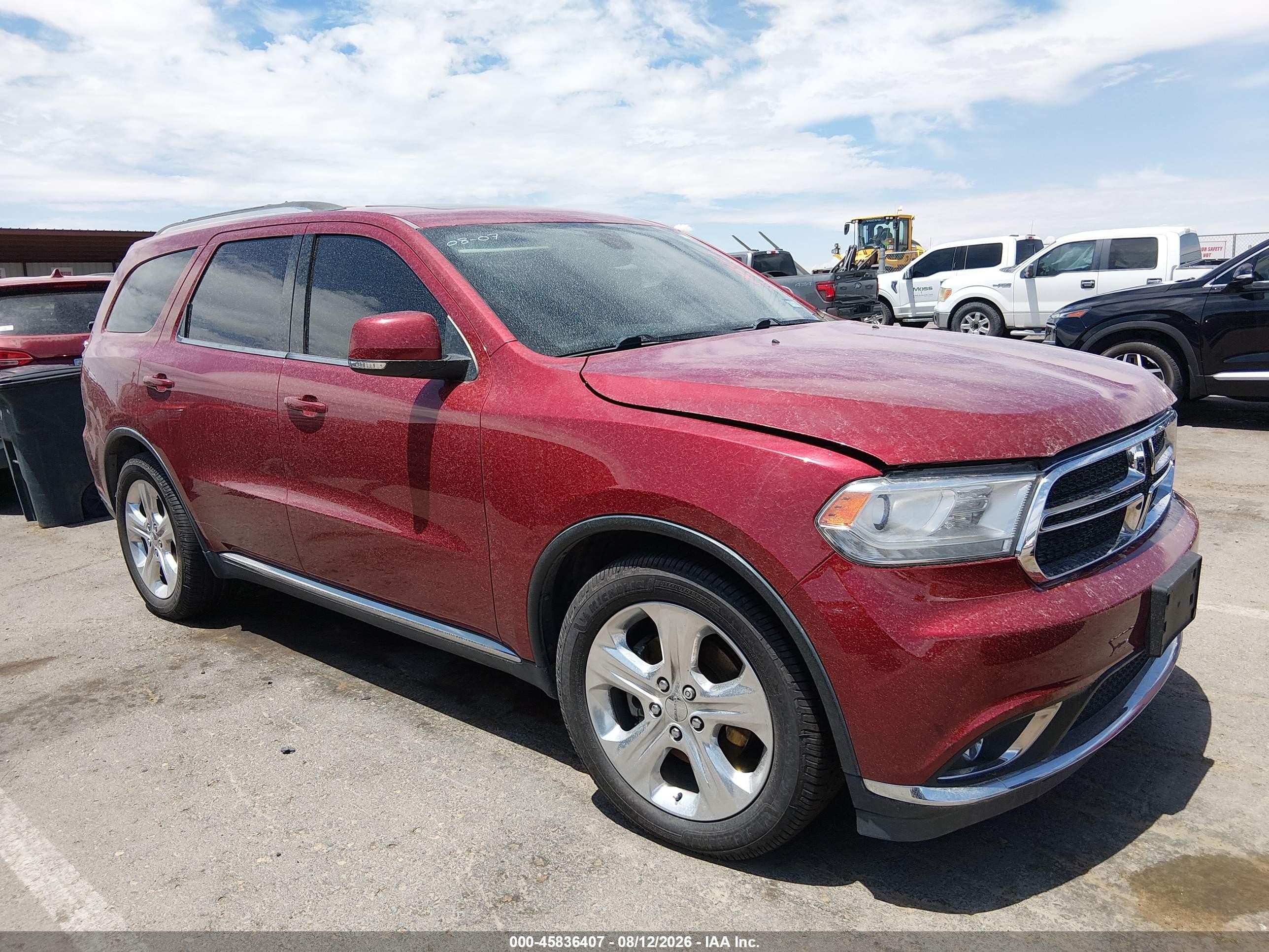 2014 Dodge Durango Limited Burgundy vin: 1C4SDHDT4EC411231