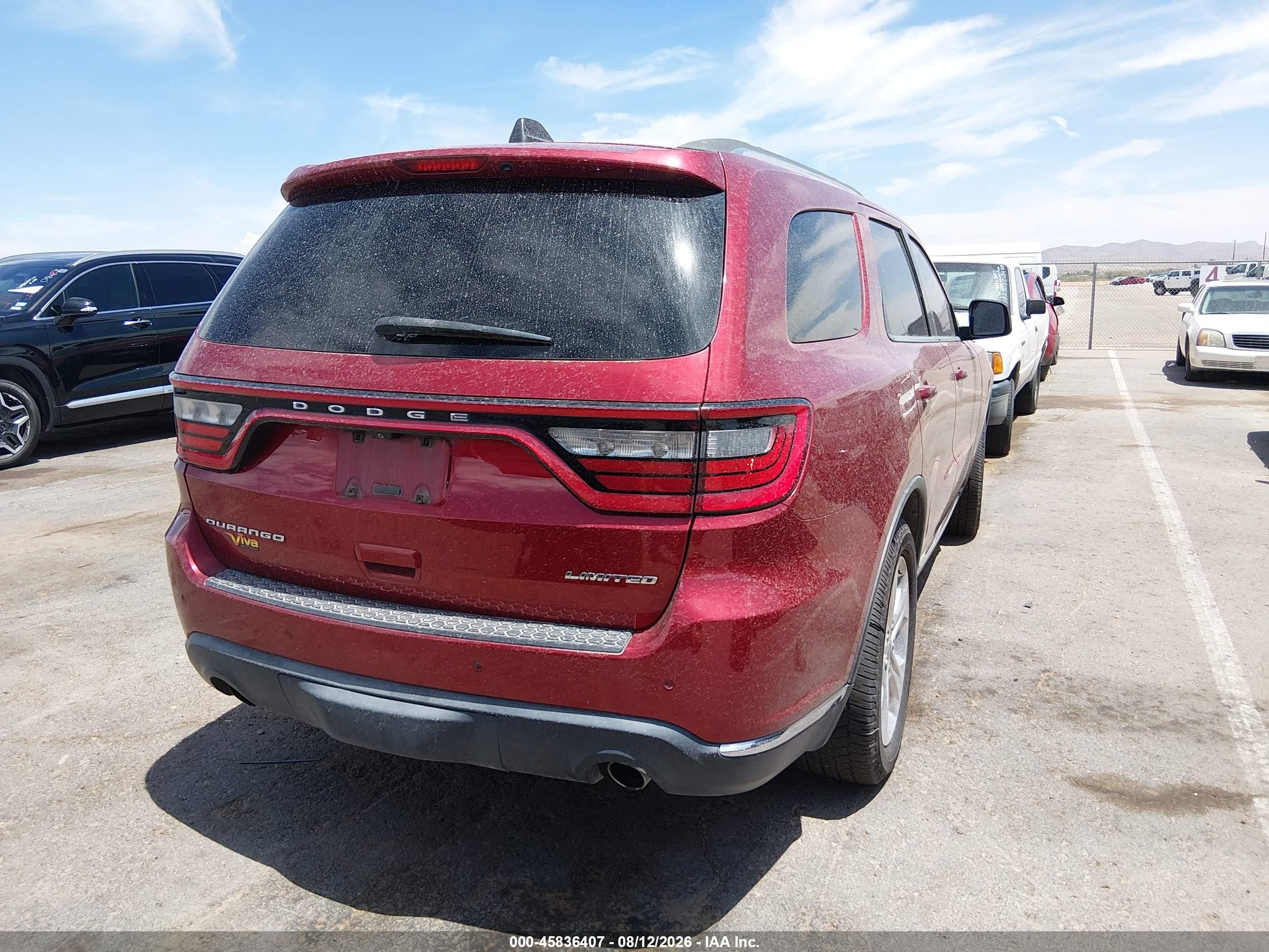 2014 Dodge Durango Limited Burgundy vin: 1C4SDHDT4EC411231