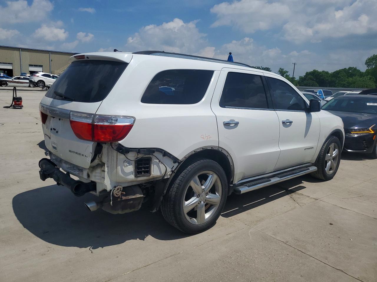 2013 Dodge Durango Citadel White vin: 1C4SDHET2DC571962