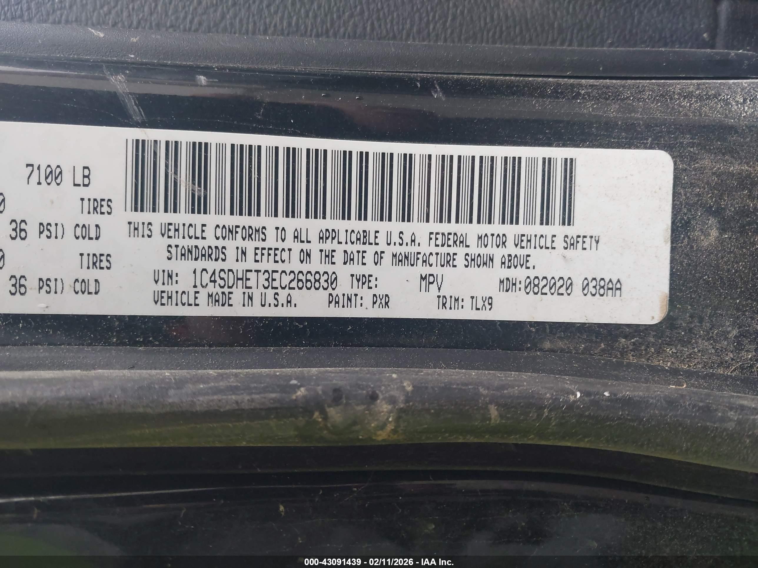 2014 Dodge Durango Citadel Black vin: 1C4SDHET3EC266830