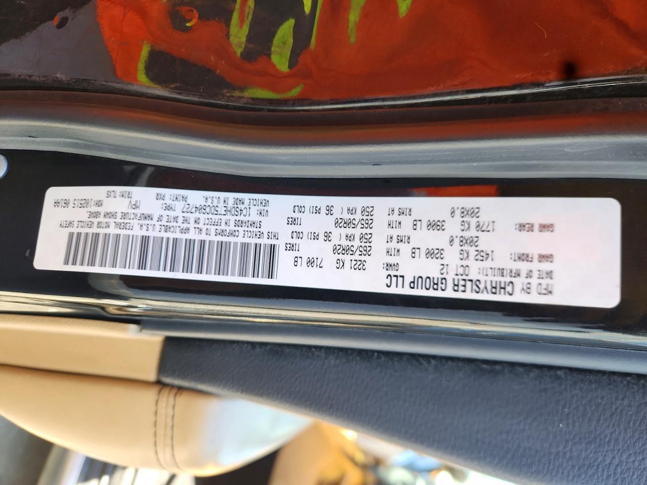 2013 Dodge Durango Citadel Black vin: 1C4SDHET5DC604727