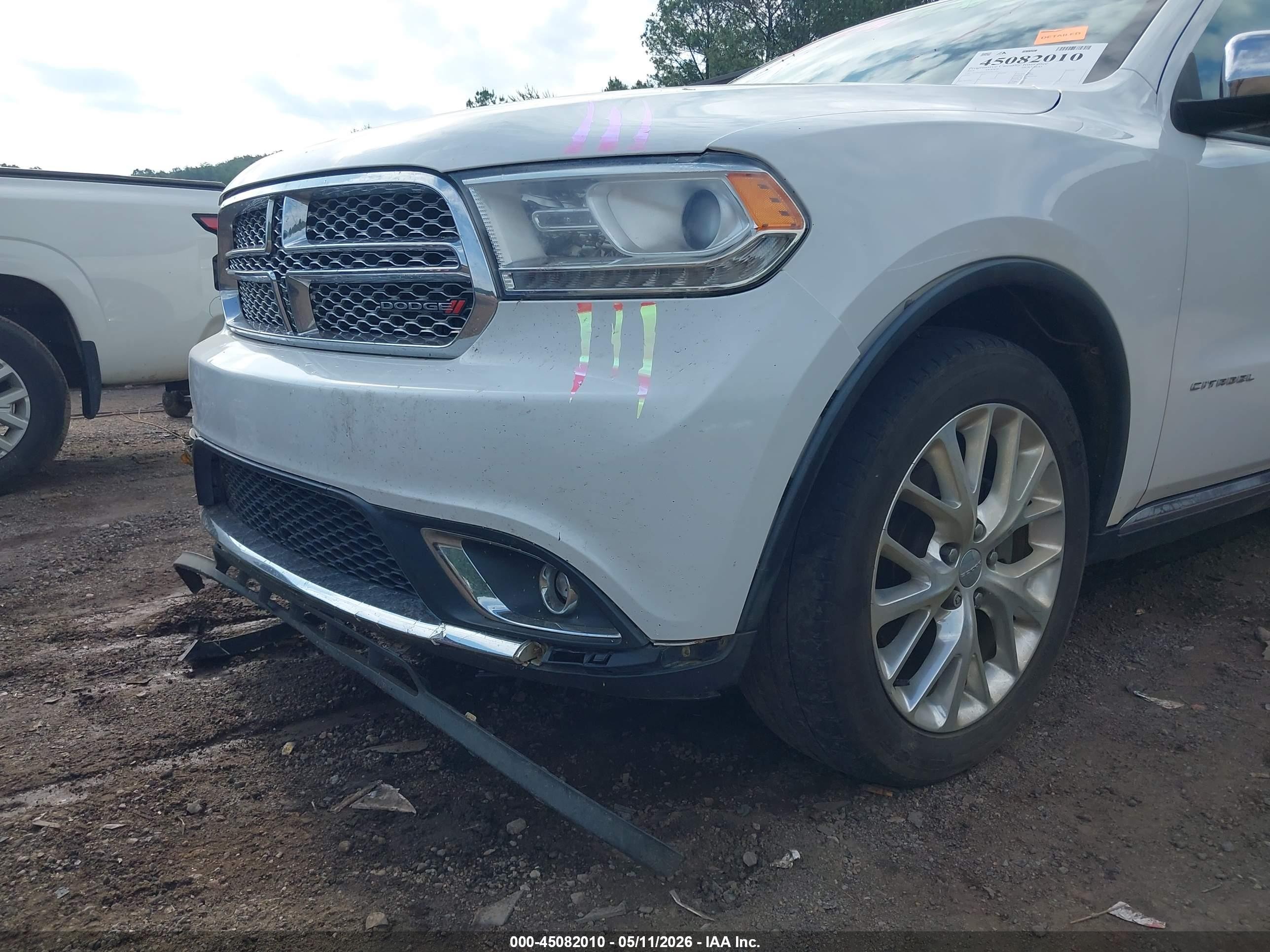 2015 Dodge Durango Citadel White vin: 1C4SDHET5FC817521