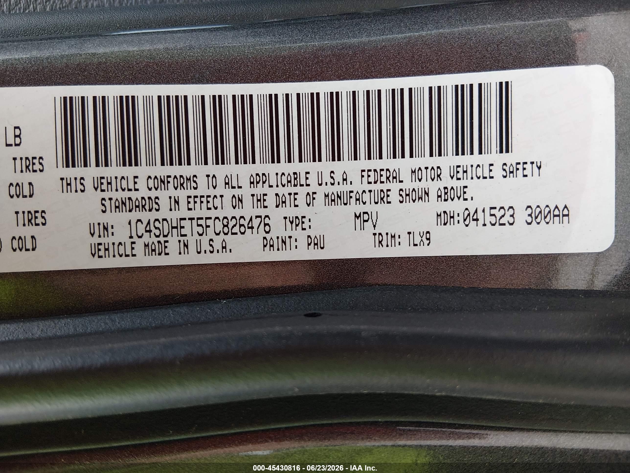 2015 Dodge Durango Citadel Gray vin: 1C4SDHET5FC826476