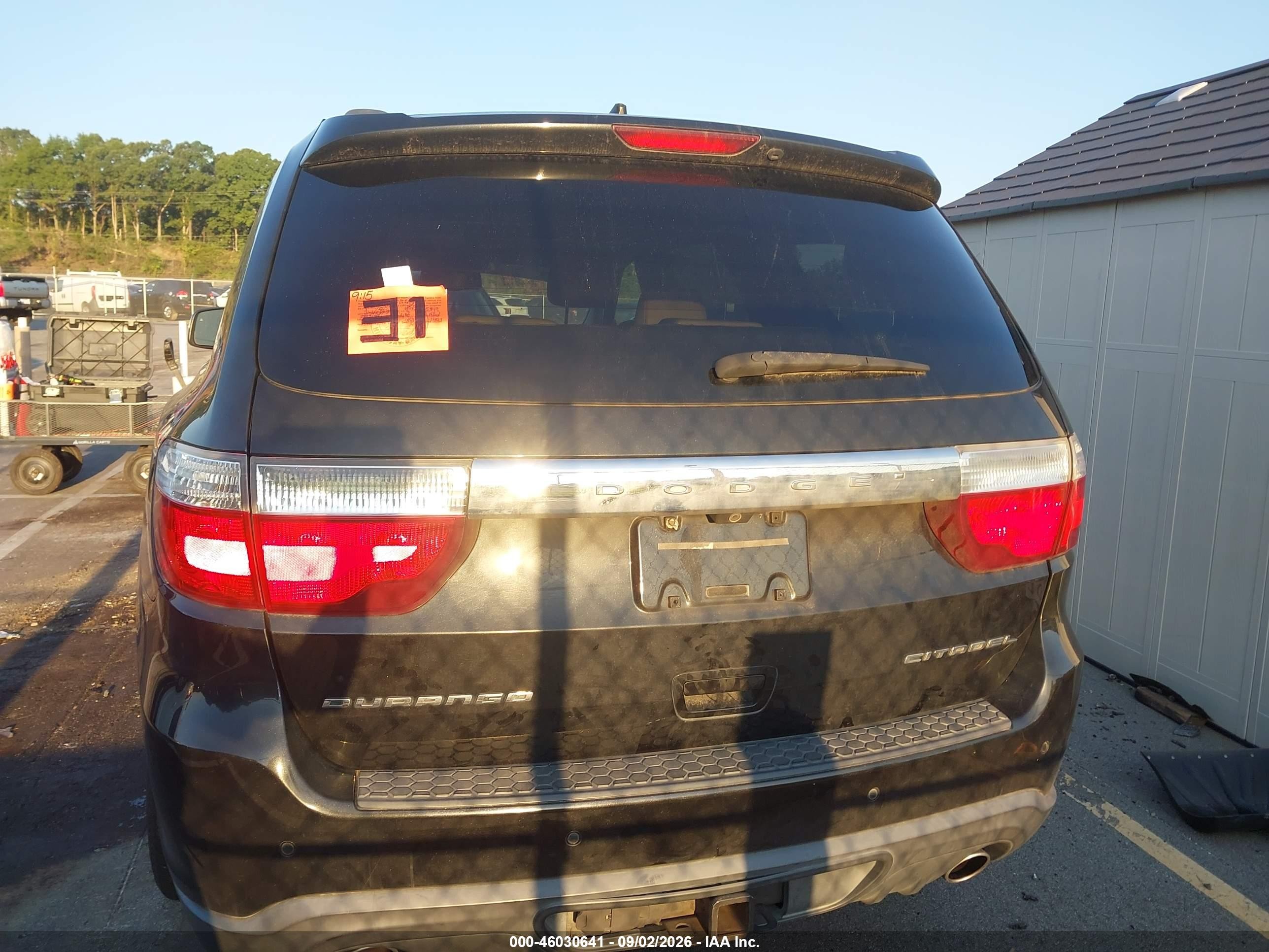 2012 Dodge Durango Citadel Black vin: 1C4SDHET8CC260549
