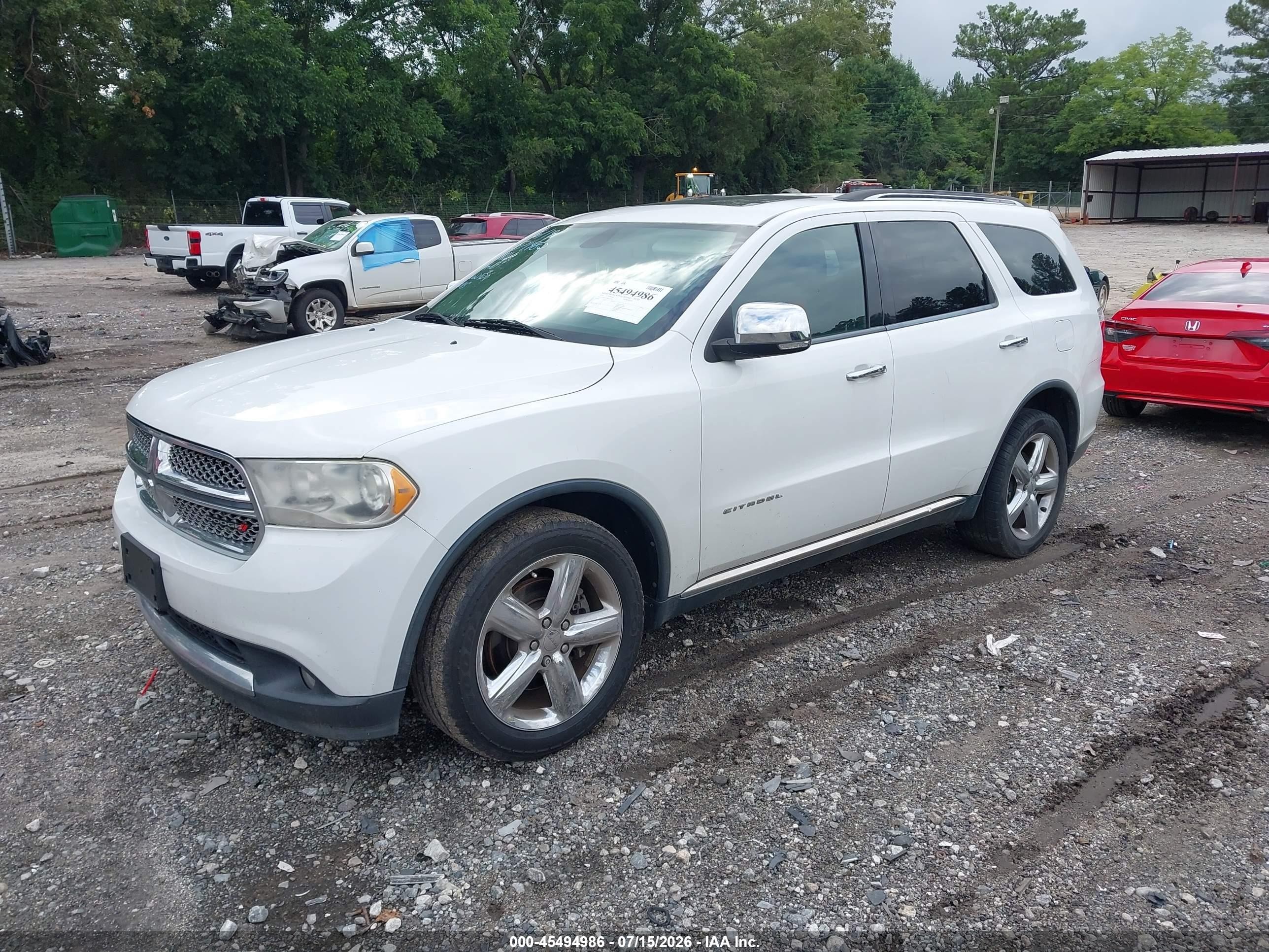 2013 Dodge Durango Citadel White vin: 1C4SDHET8DC571982
