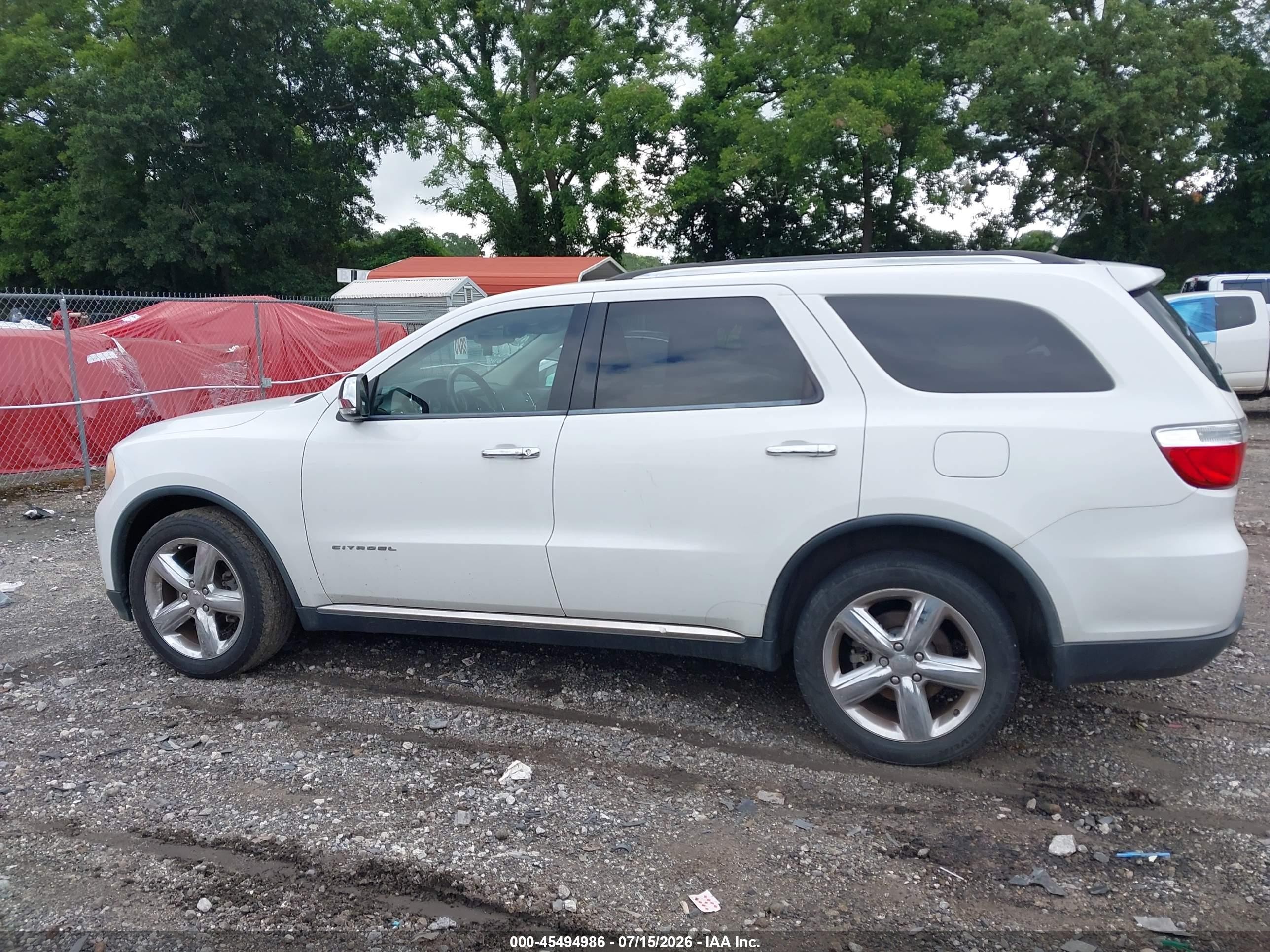 2013 Dodge Durango Citadel White vin: 1C4SDHET8DC571982