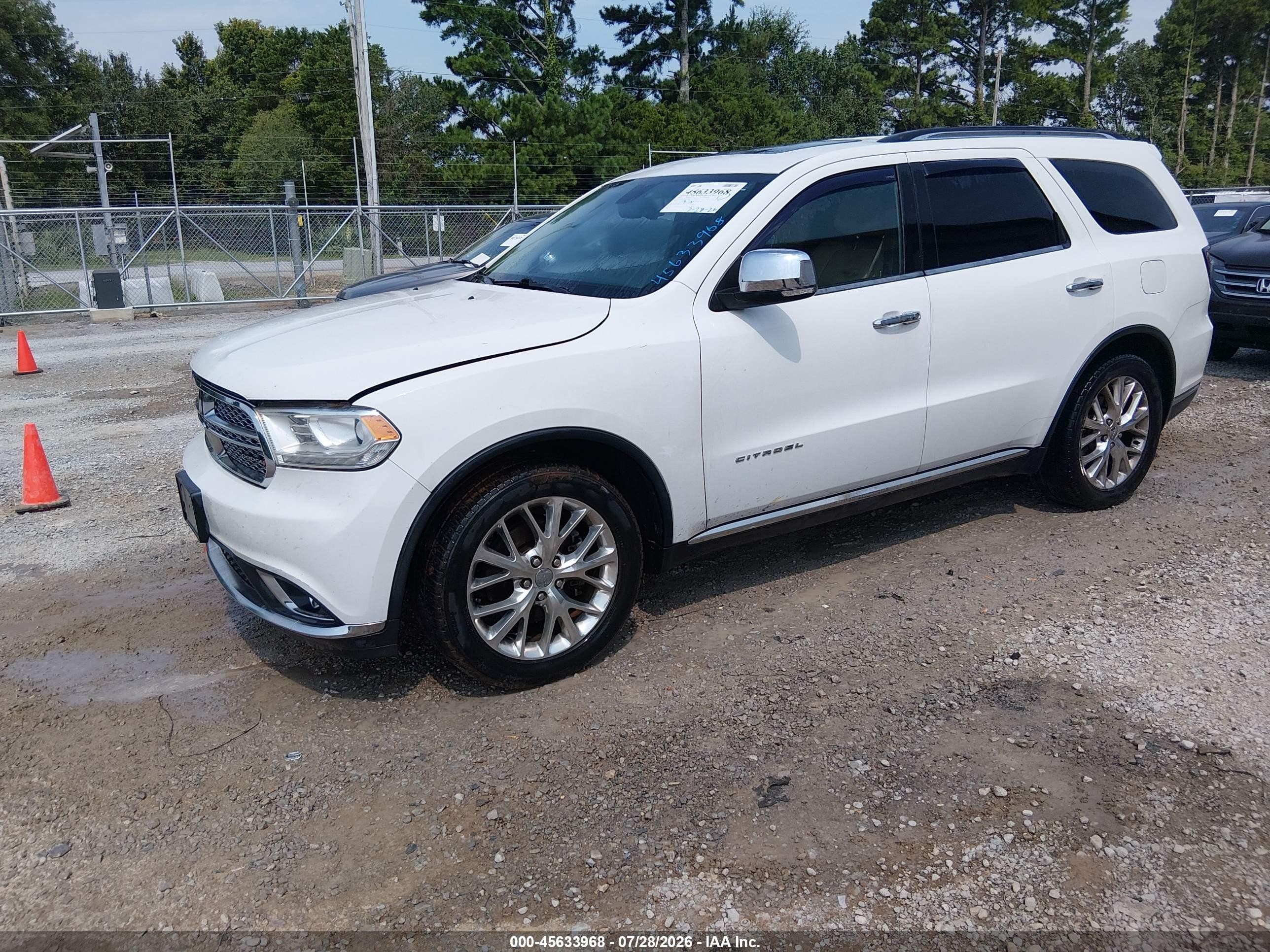 2014 Dodge Durango Citadel White vin: 1C4SDHET9EC419419