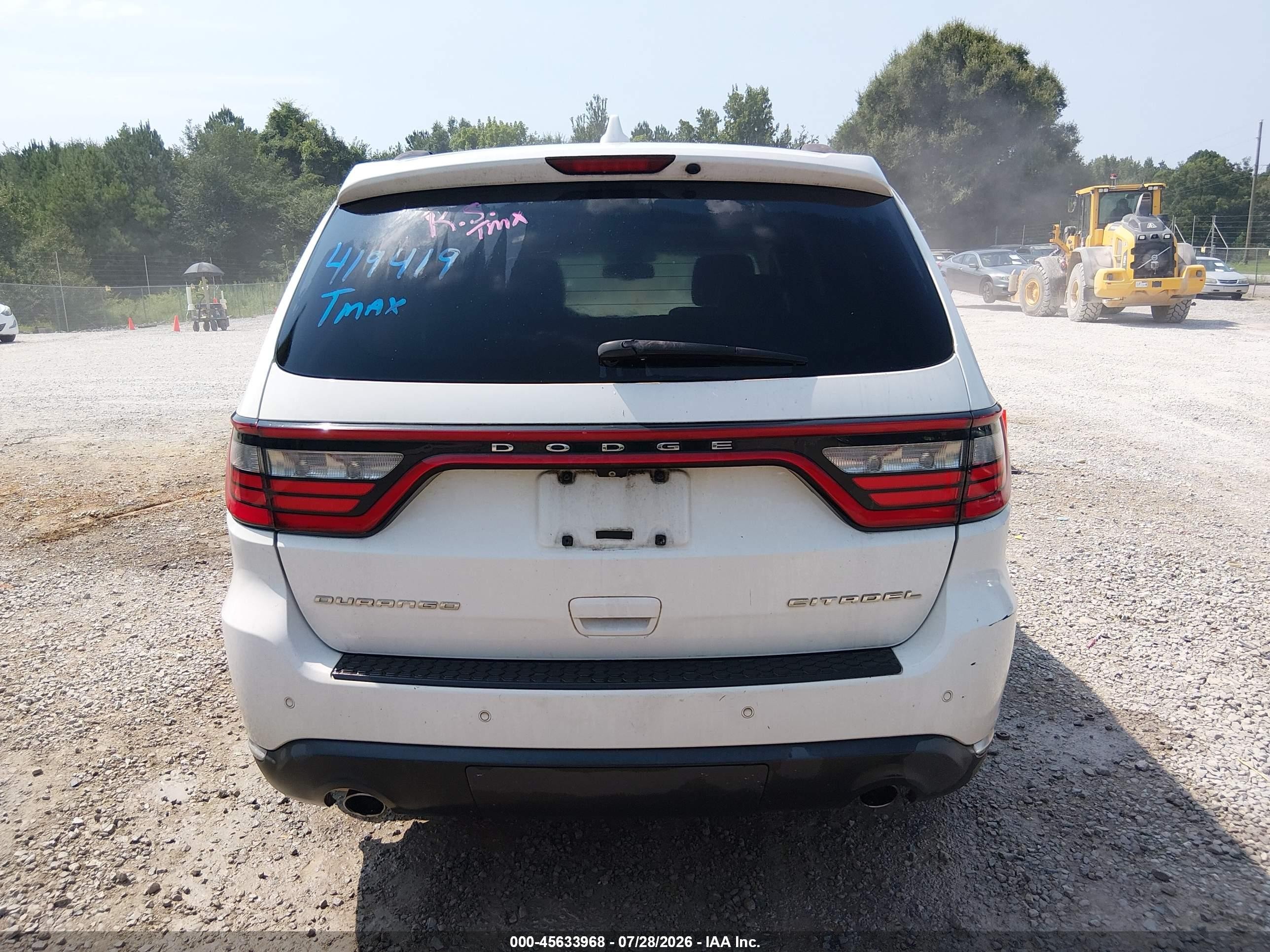 2014 Dodge Durango Citadel White vin: 1C4SDHET9EC419419