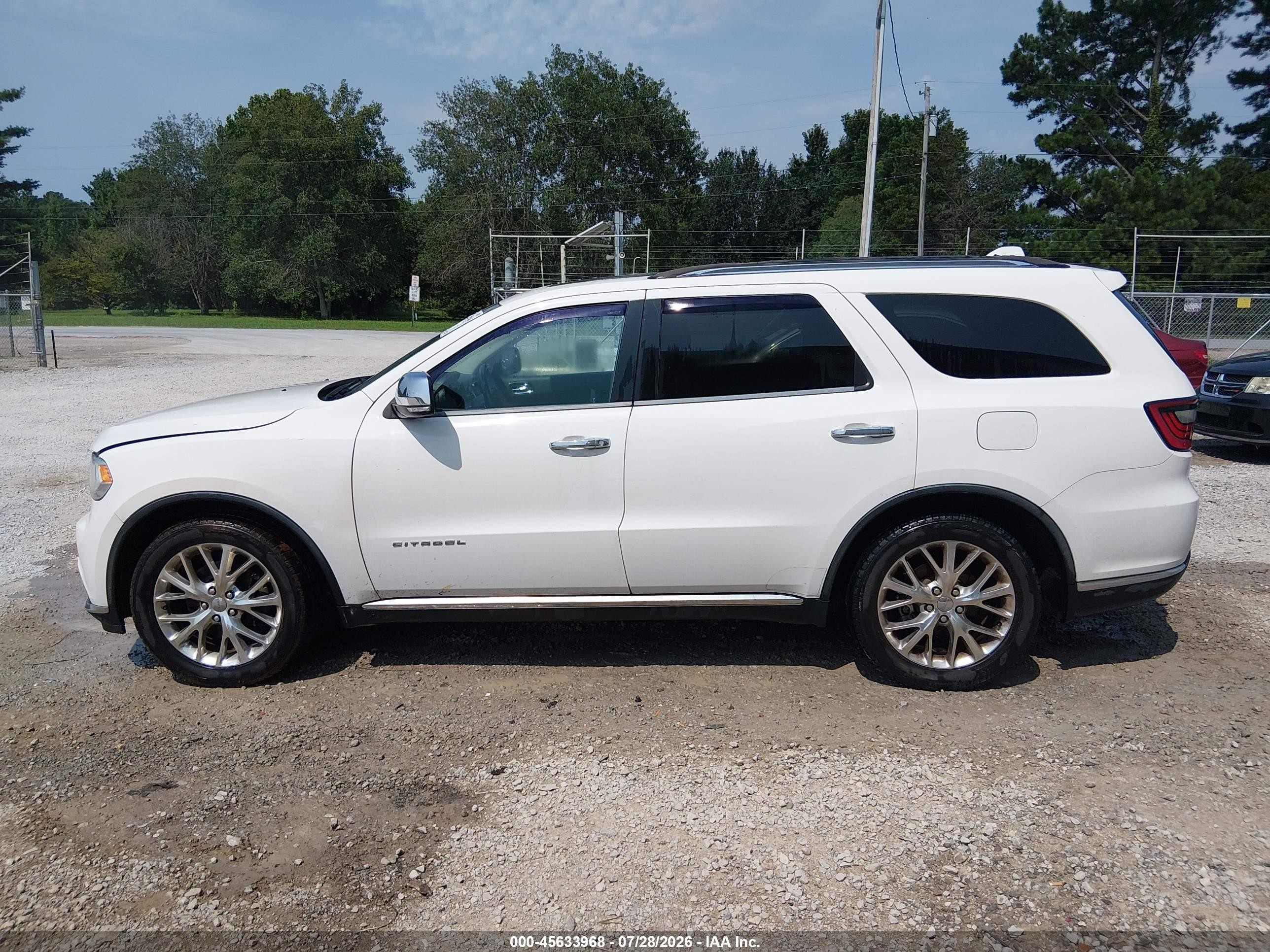 2014 Dodge Durango Citadel White vin: 1C4SDHET9EC419419
