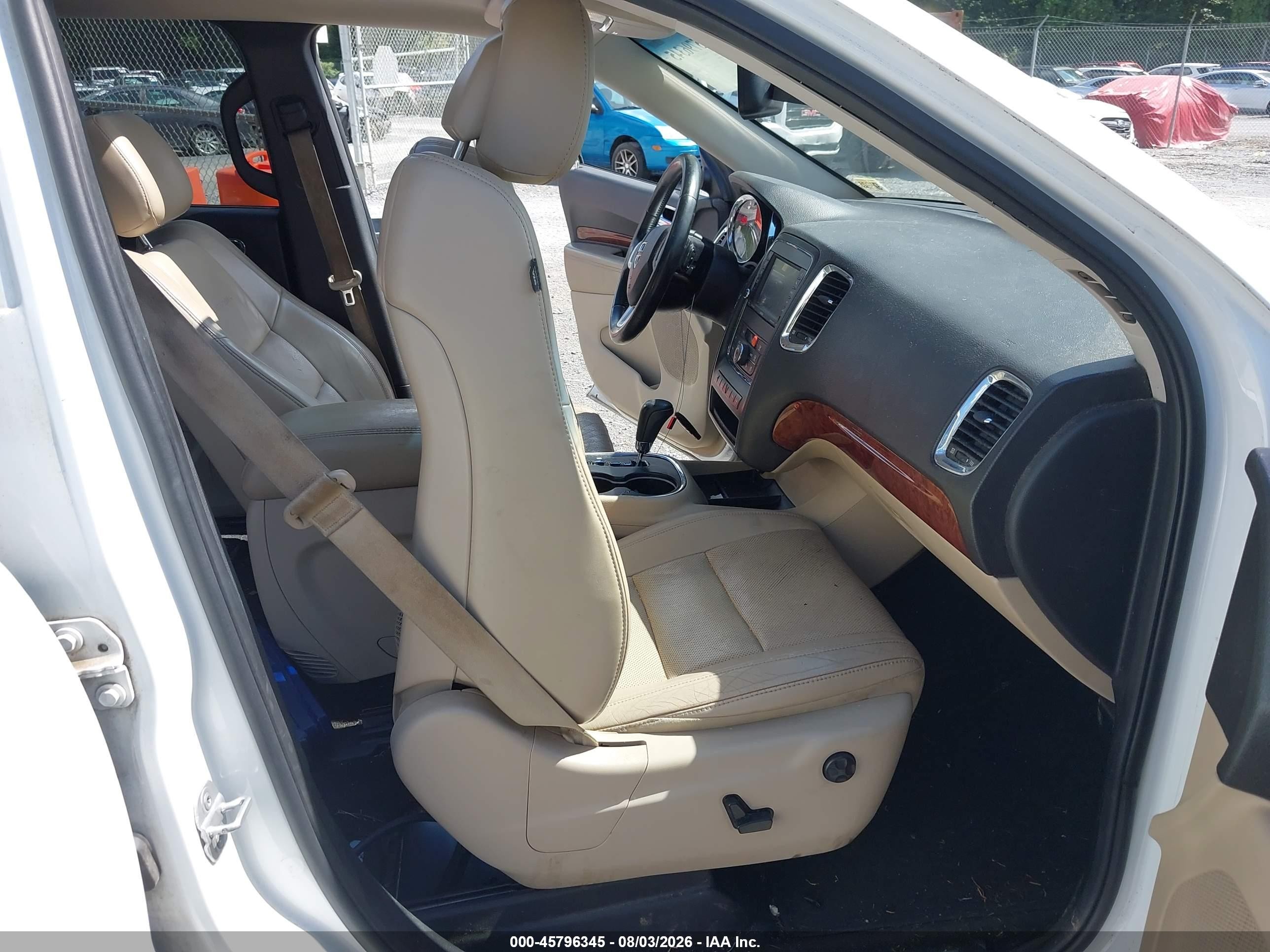 2013 Dodge Durango Citadel White vin: 1C4SDHETXDC678547