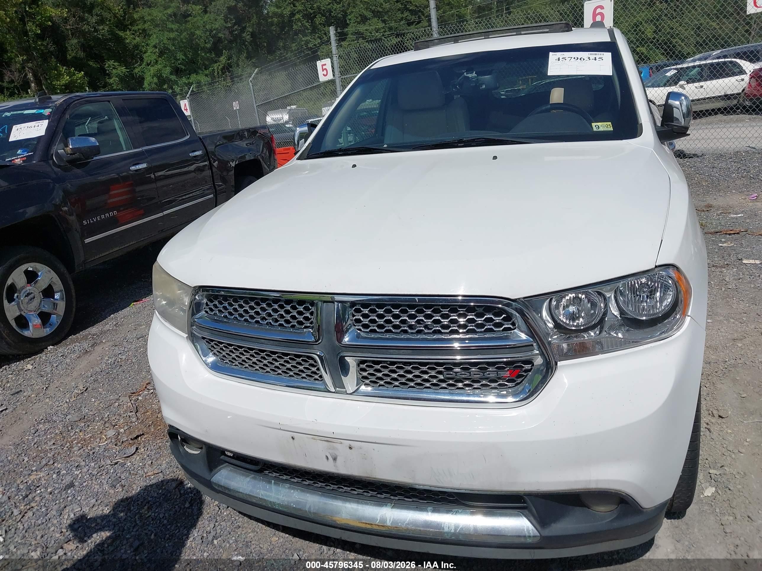 2013 Dodge Durango Citadel White vin: 1C4SDHETXDC678547
