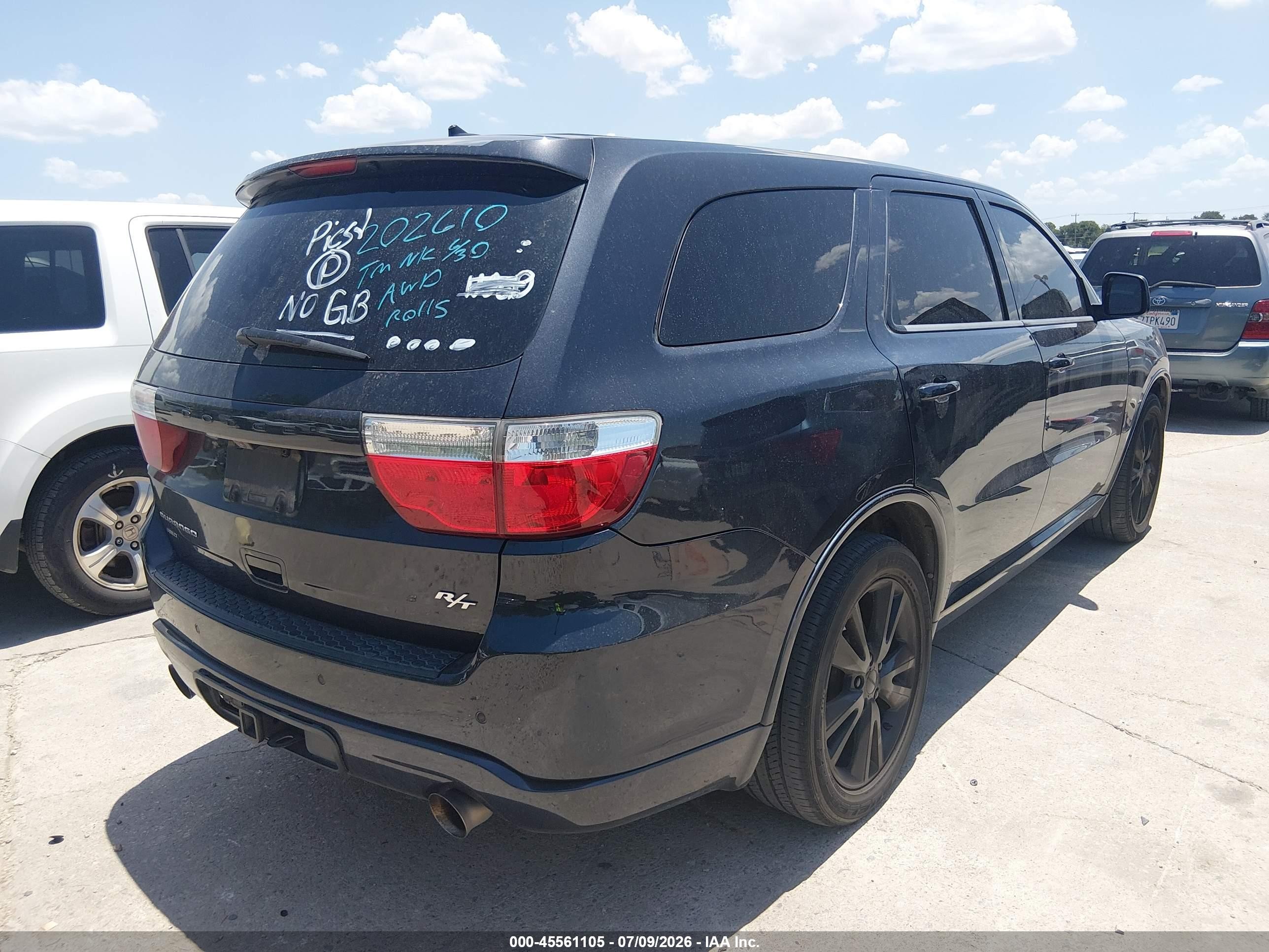 2012 Dodge Durango R/t Black vin: 1C4SDJCT0CC202610