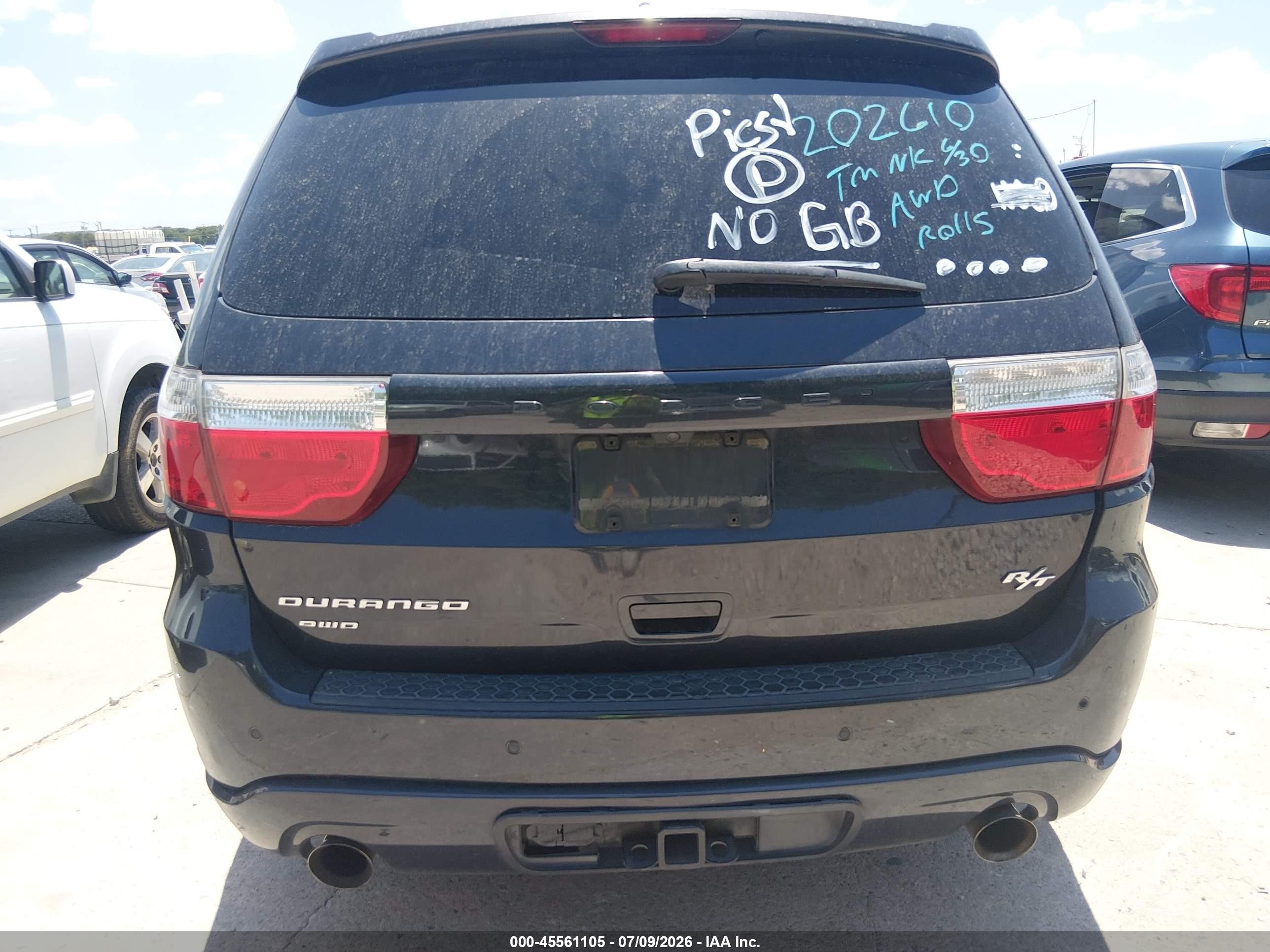 2012 Dodge Durango R/t Black vin: 1C4SDJCT0CC202610