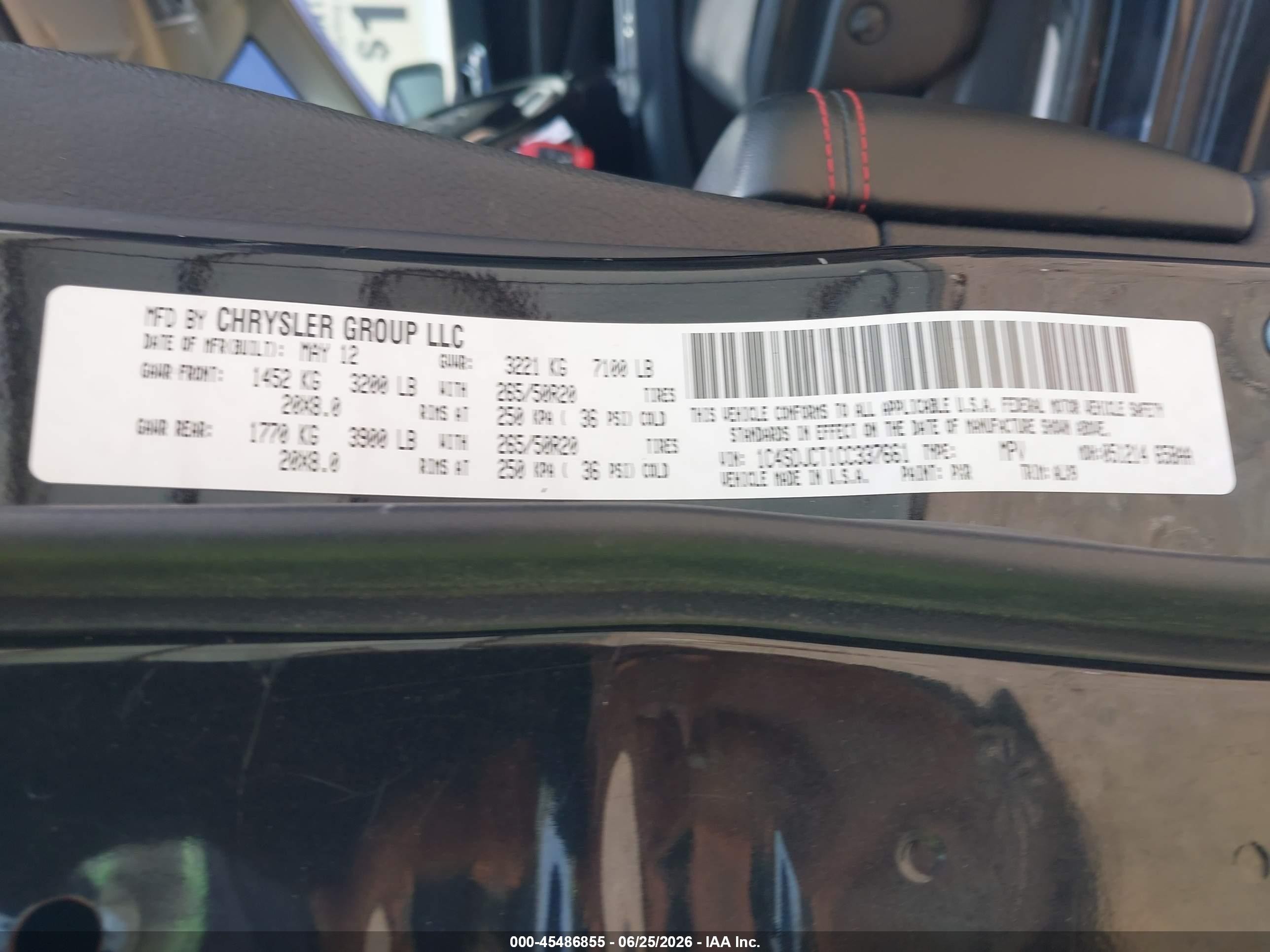 2012 Dodge Durango R/t Black vin: 1C4SDJCT1CC337661