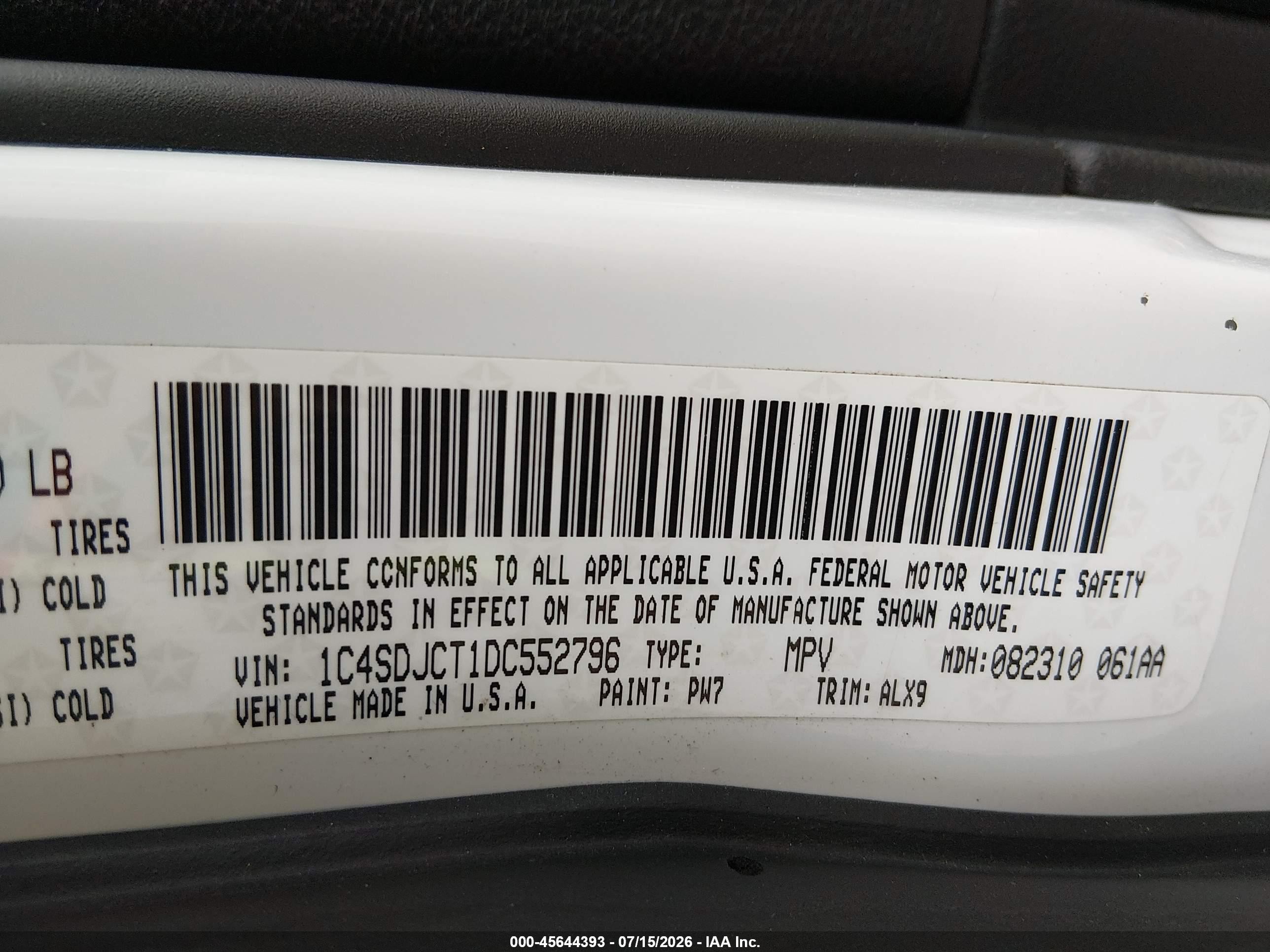 2013 Dodge Durango R/t Белый vin: 1C4SDJCT1DC552796
