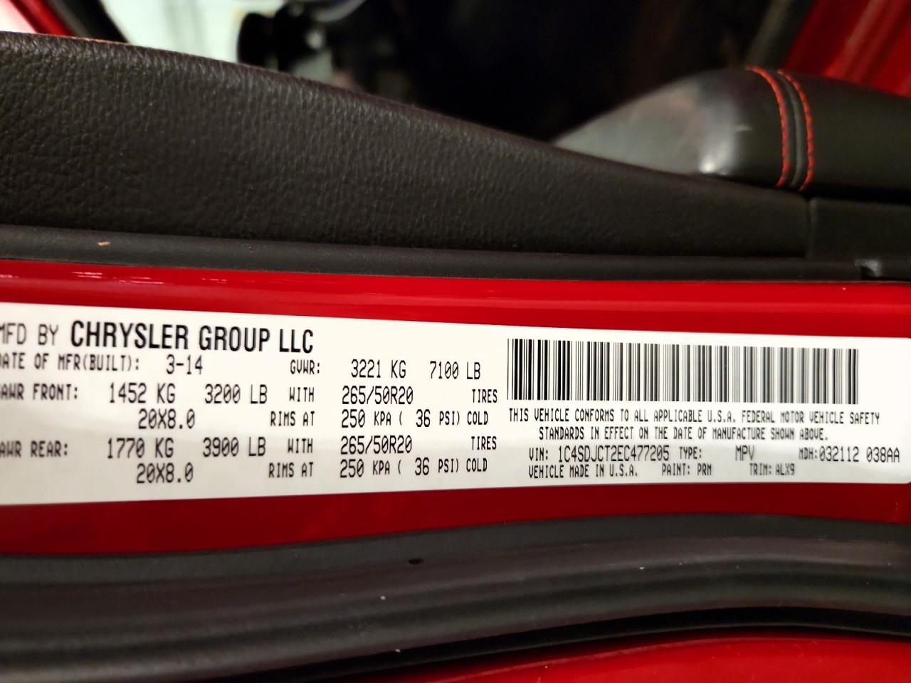 2014 Dodge Durango R/t Красный vin: 1C4SDJCT2EC477205