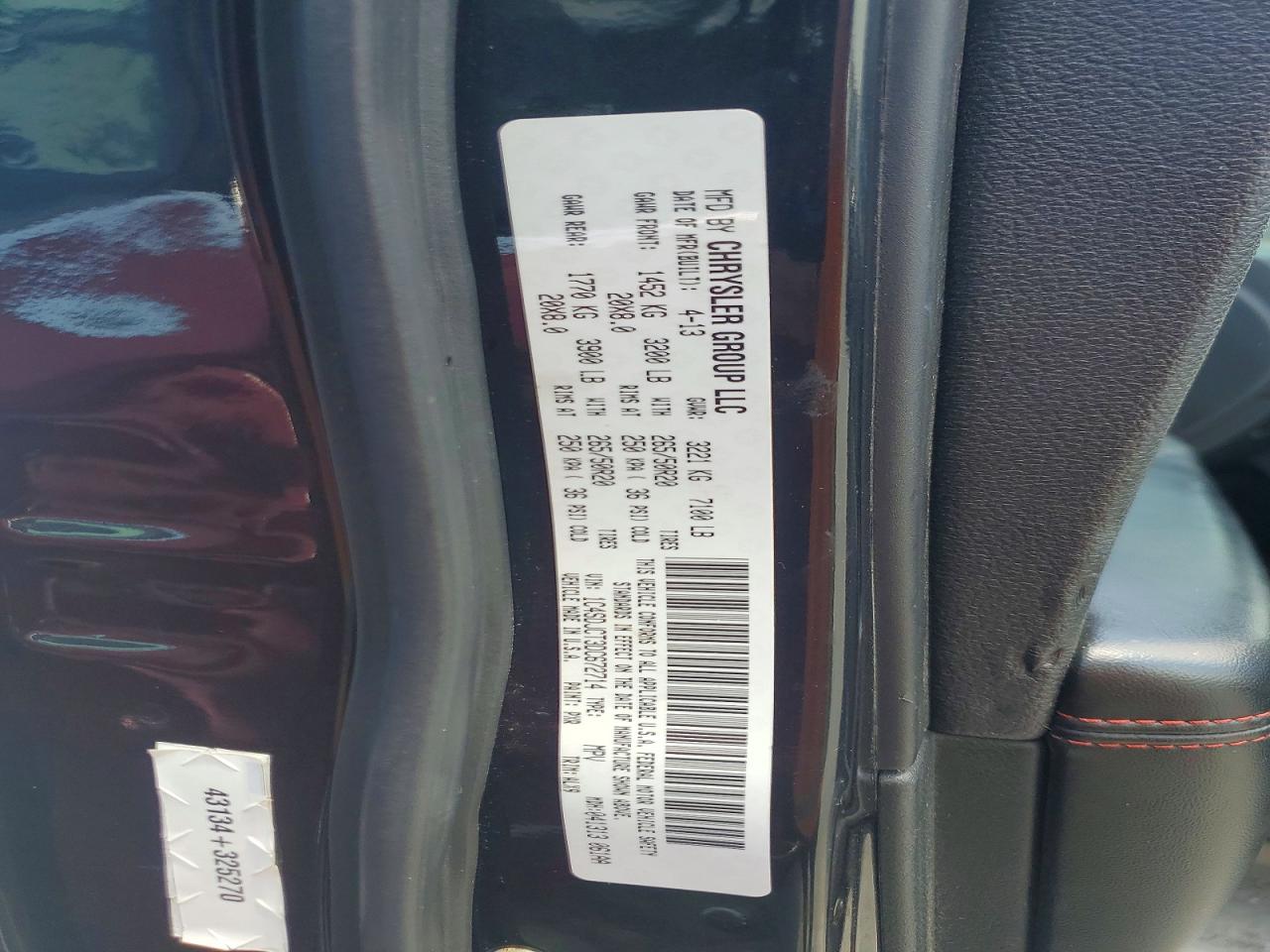2013 Dodge Durango R/t Black vin: 1C4SDJCT3DC672714