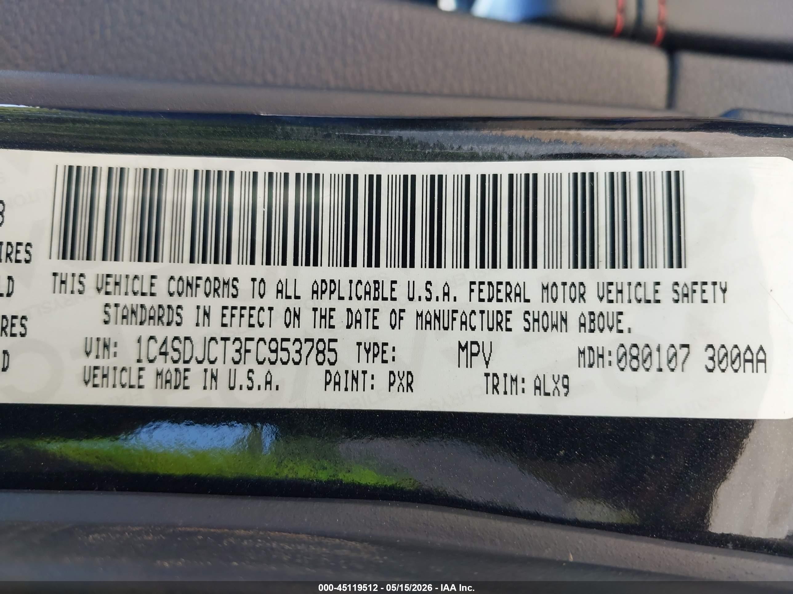 2015 Dodge Durango R/t Black vin: 1C4SDJCT3FC953785