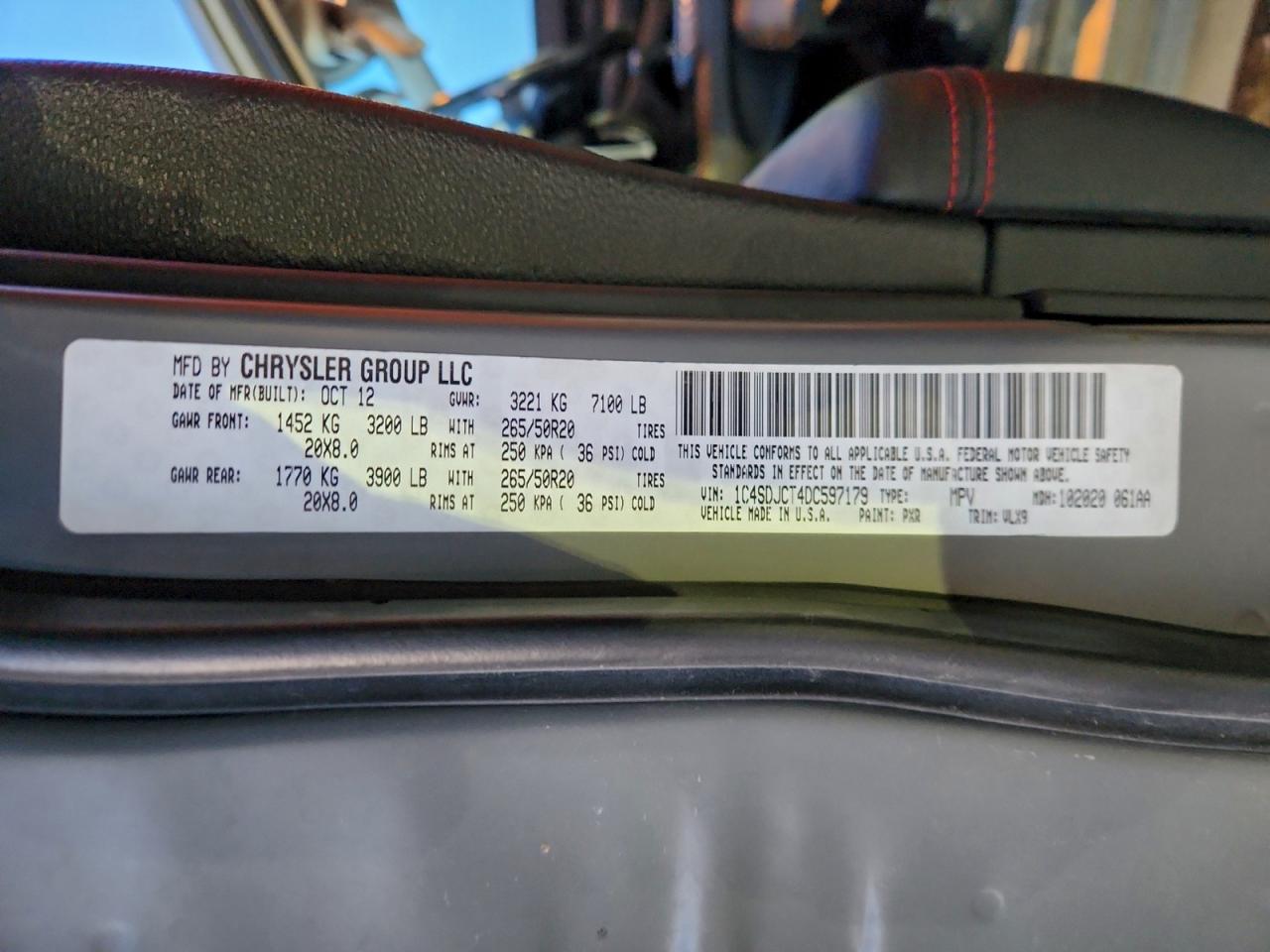 2013 Dodge Durango R/t Gray vin: 1C4SDJCT4DC597179