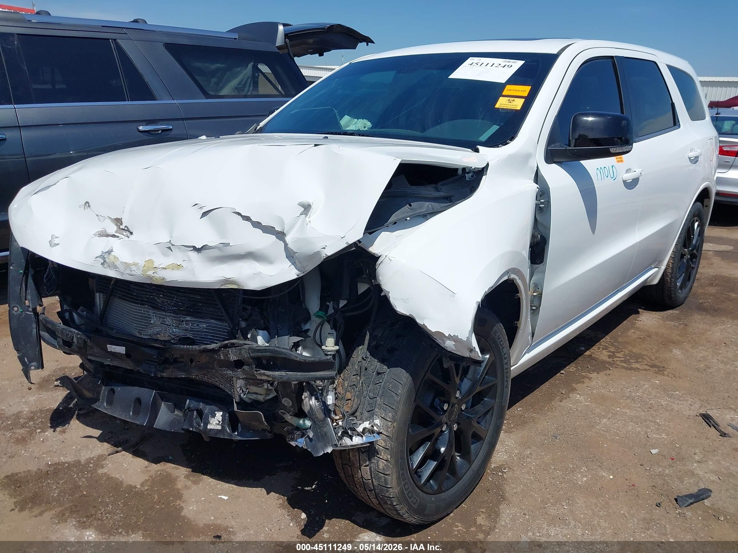 2016 Dodge Durango R/t White vin: 1C4SDJCT4GC424914