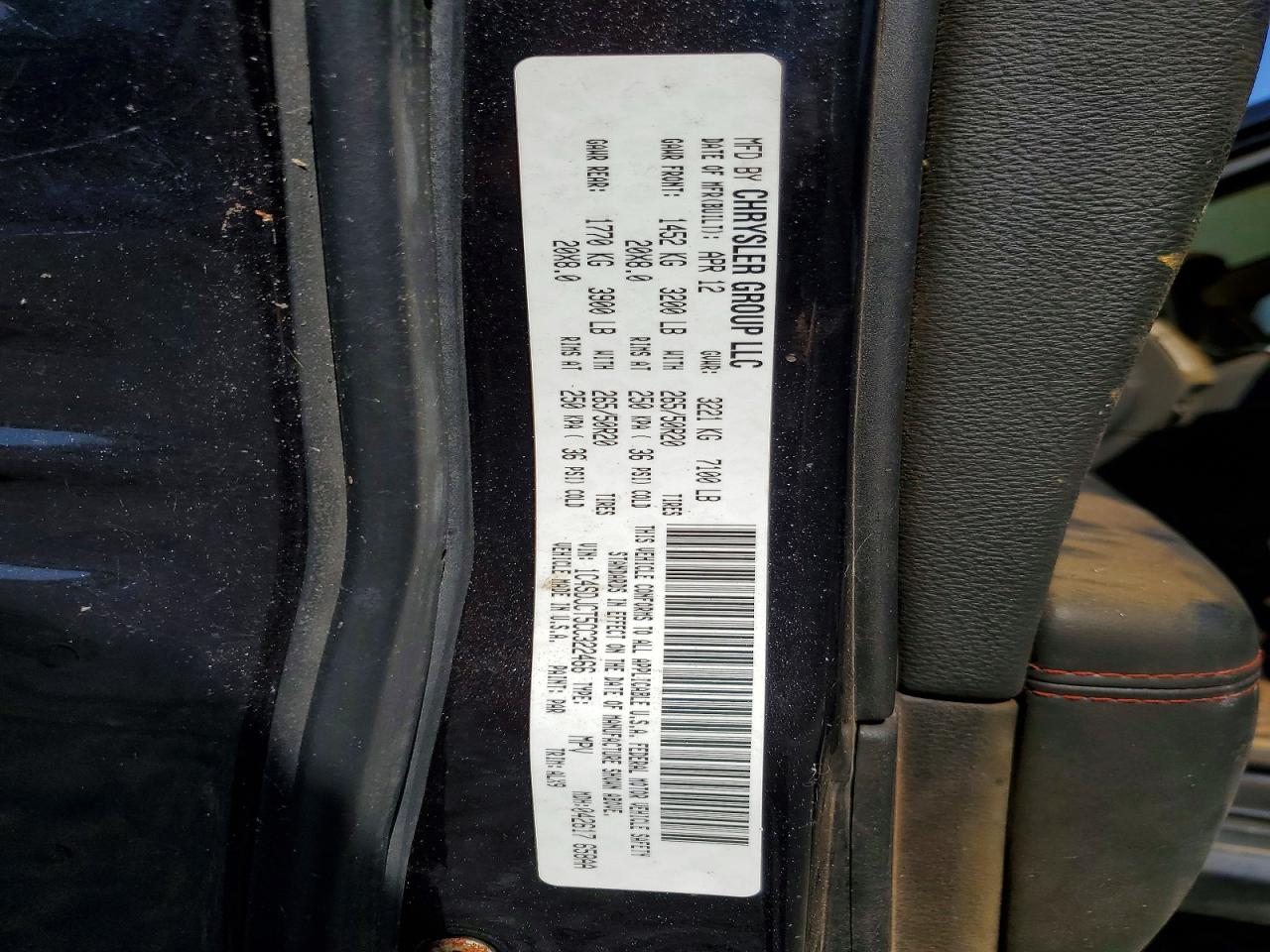 2012 Dodge Durango R/t Blue vin: 1C4SDJCT5CC322466