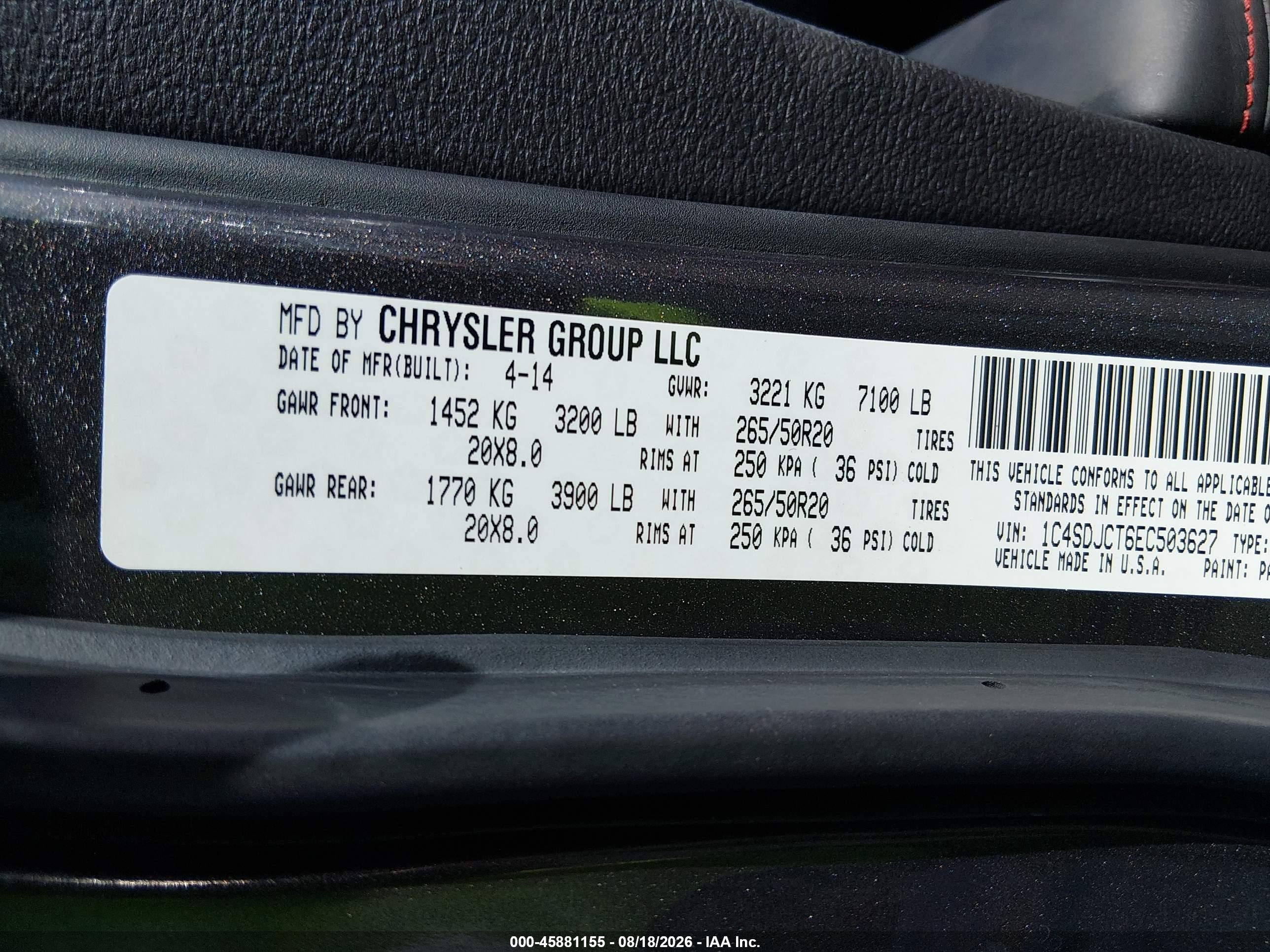2014 Dodge Durango R/t Gray vin: 1C4SDJCT6EC503627