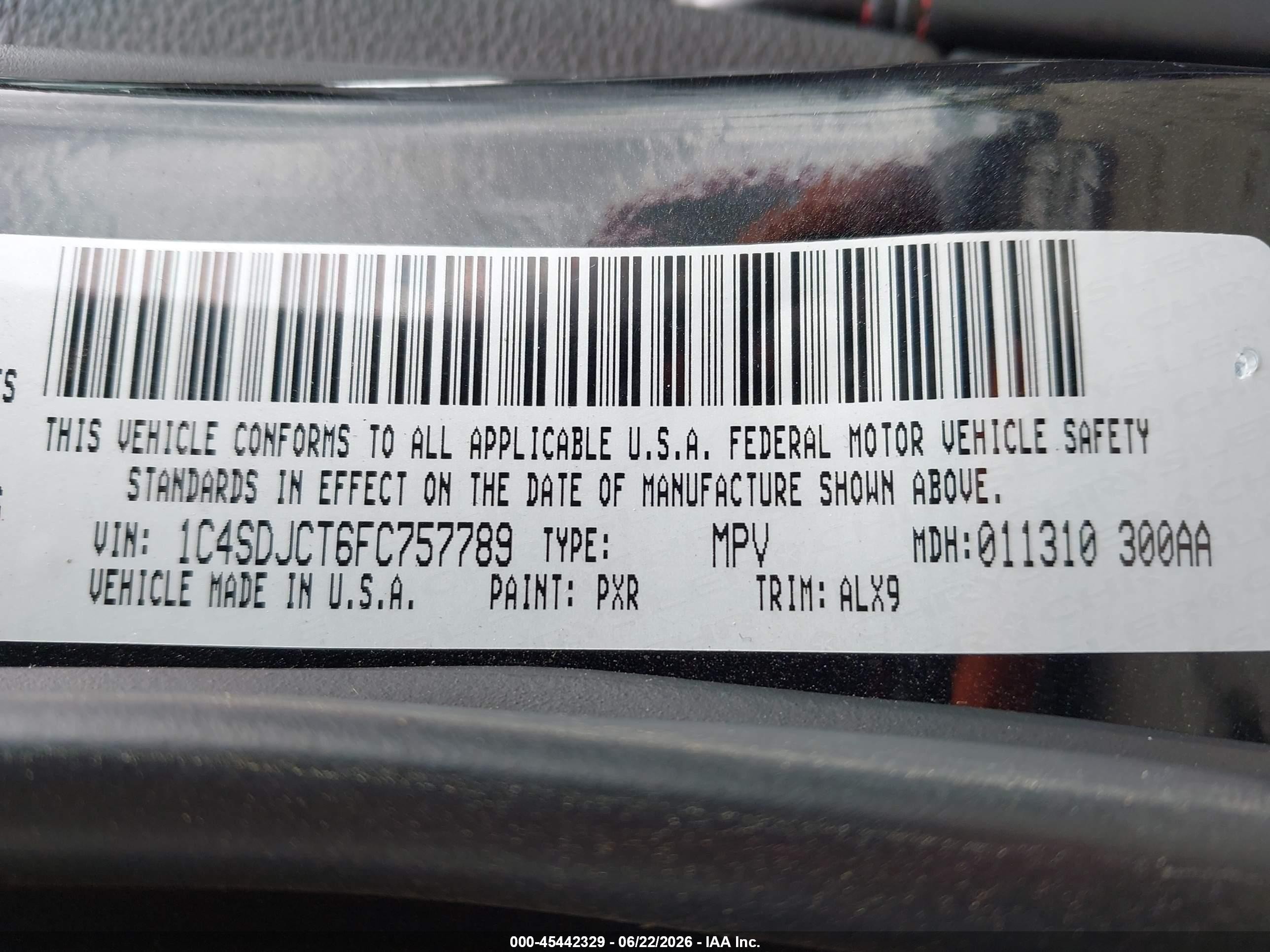 2015 Dodge Durango R/t Black vin: 1C4SDJCT6FC757789