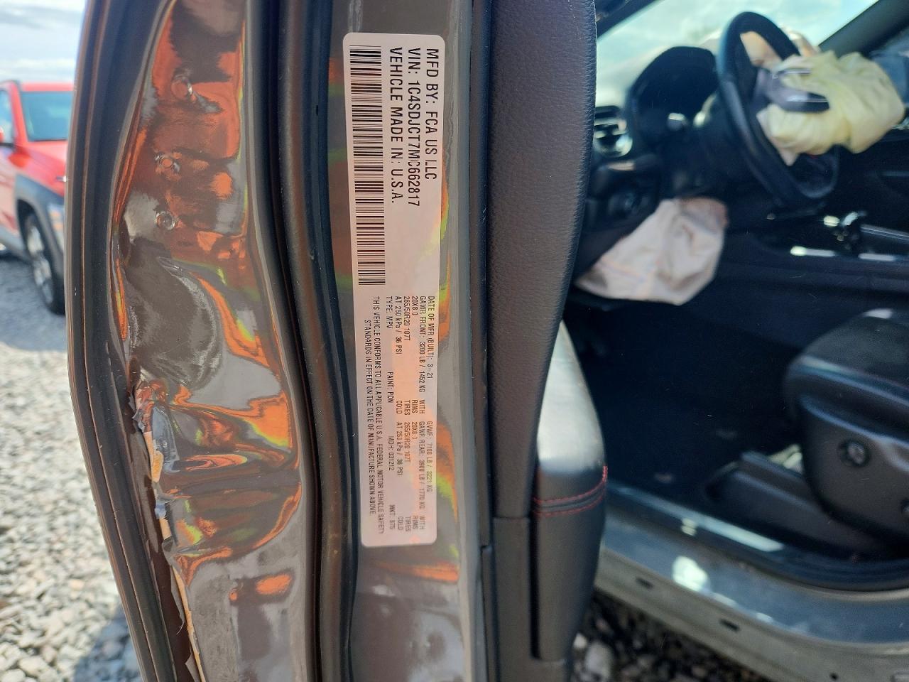 2021 Dodge Durango R/t Gray vin: 1C4SDJCT7MC662817