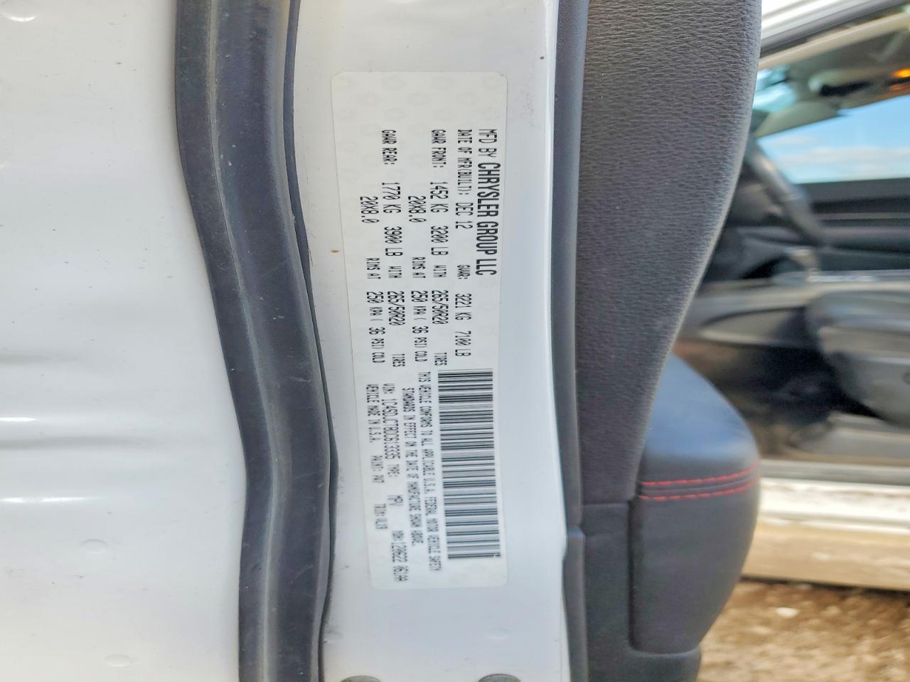 2013 Dodge Durango R White vin: 1C4SDJCT8DC613335