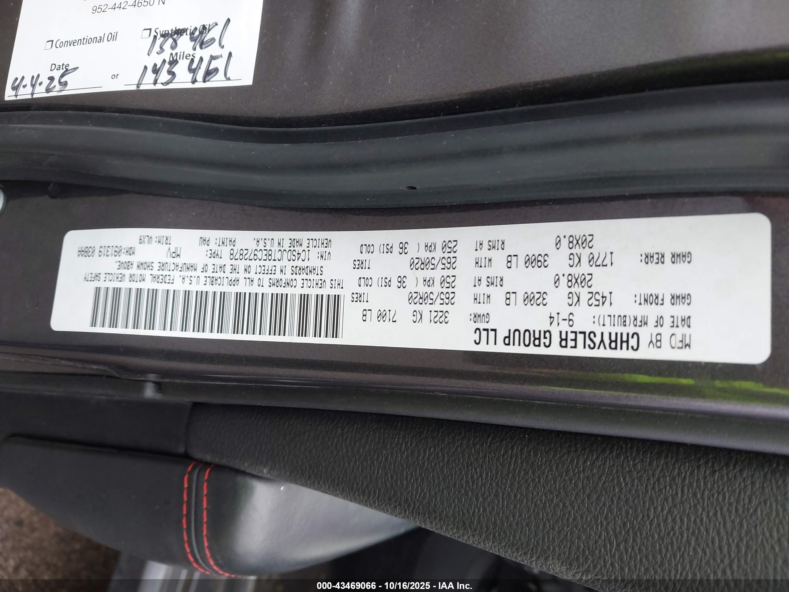 2014 Dodge Durango R/t Gray vin: 1C4SDJCT8EC972878
