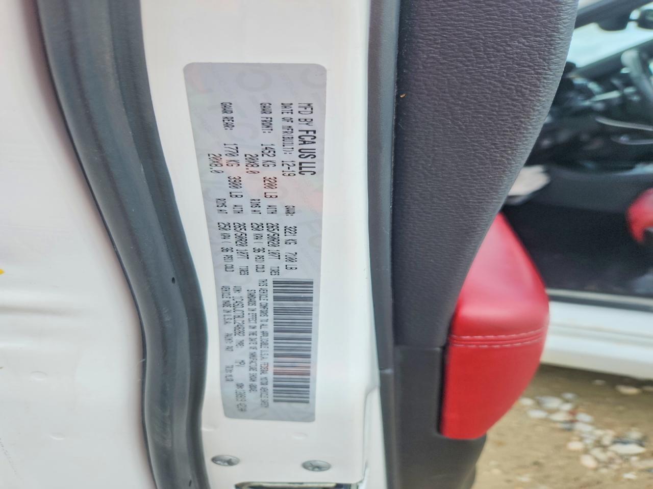 2020 Dodge Durango R White vin: 1C4SDJCT8LC248282