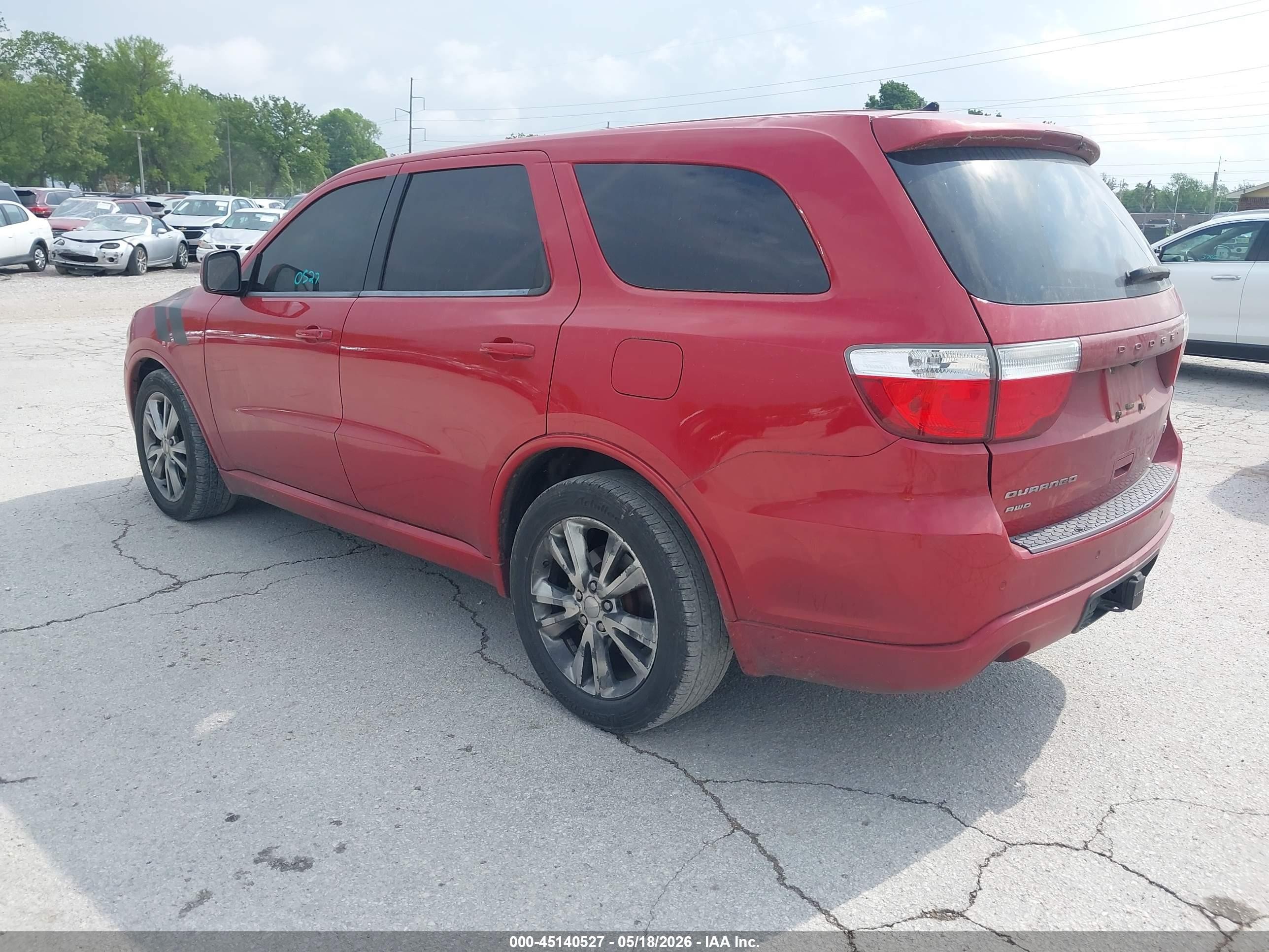2012 Dodge Durango R/t Red vin: 1C4SDJCT9CC336306