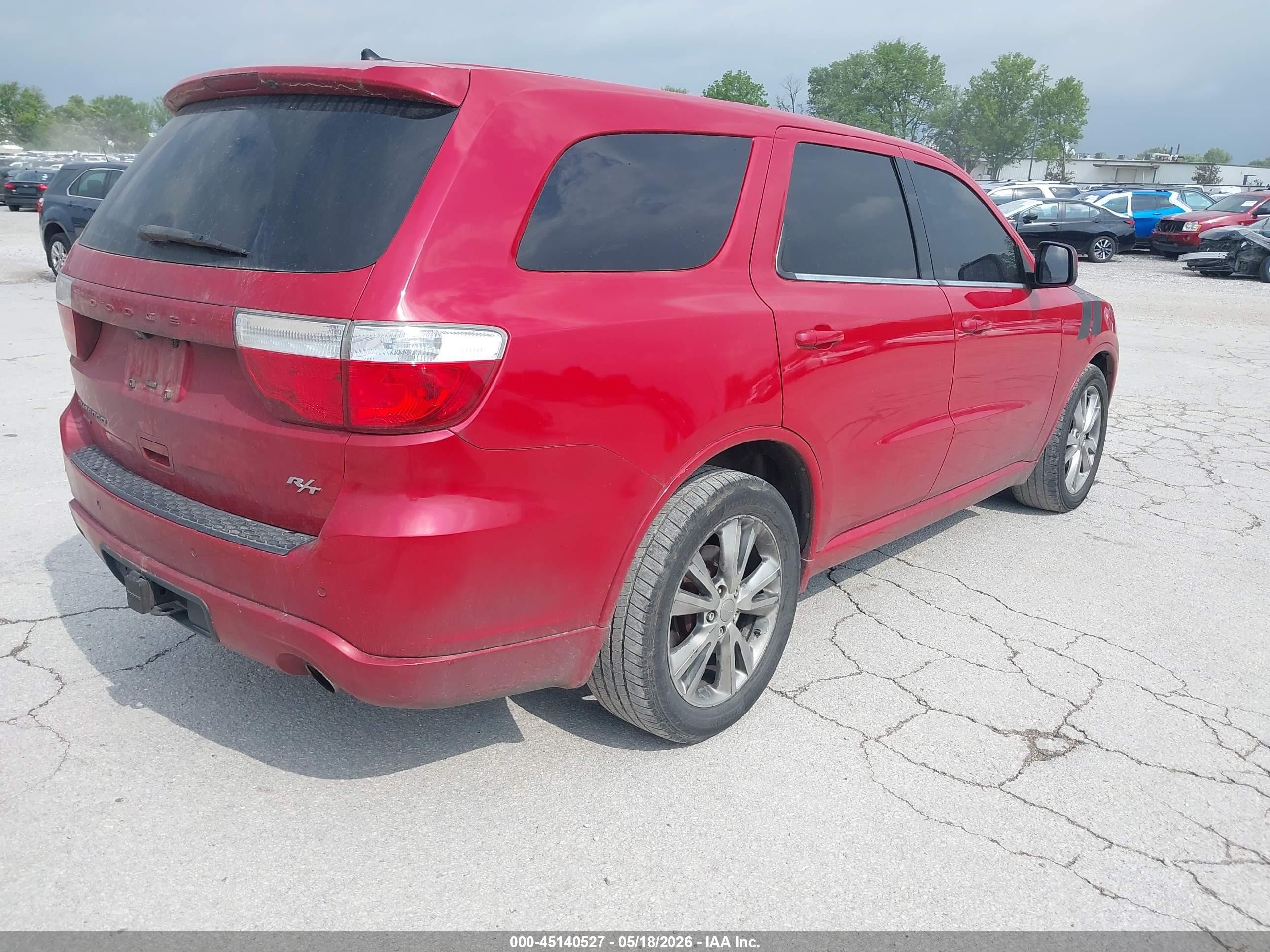 2012 Dodge Durango R/t Red vin: 1C4SDJCT9CC336306