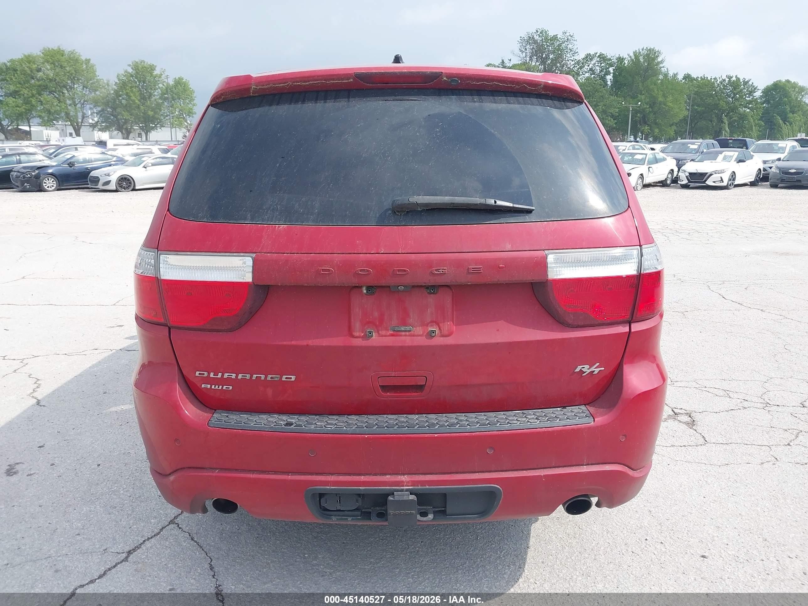 2012 Dodge Durango R/t Red vin: 1C4SDJCT9CC336306