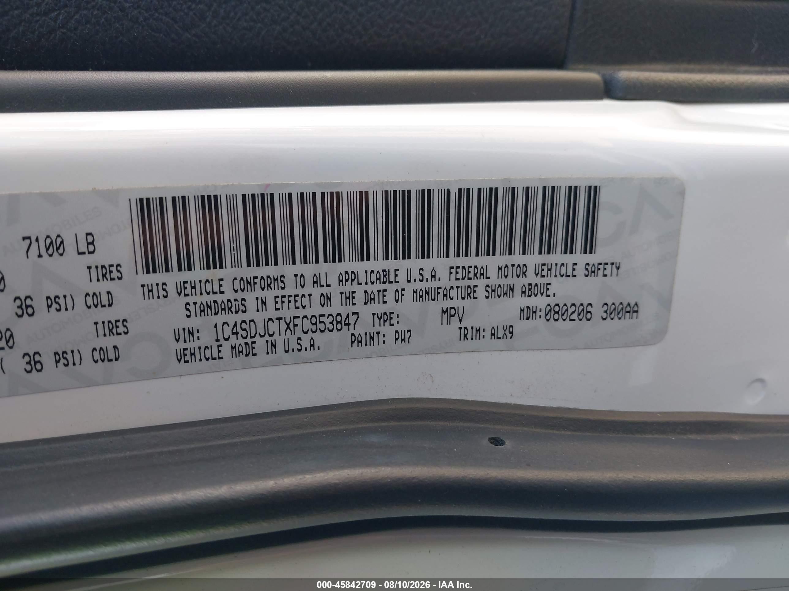 2015 Dodge Durango R/t White vin: 1C4SDJCTXFC953847
