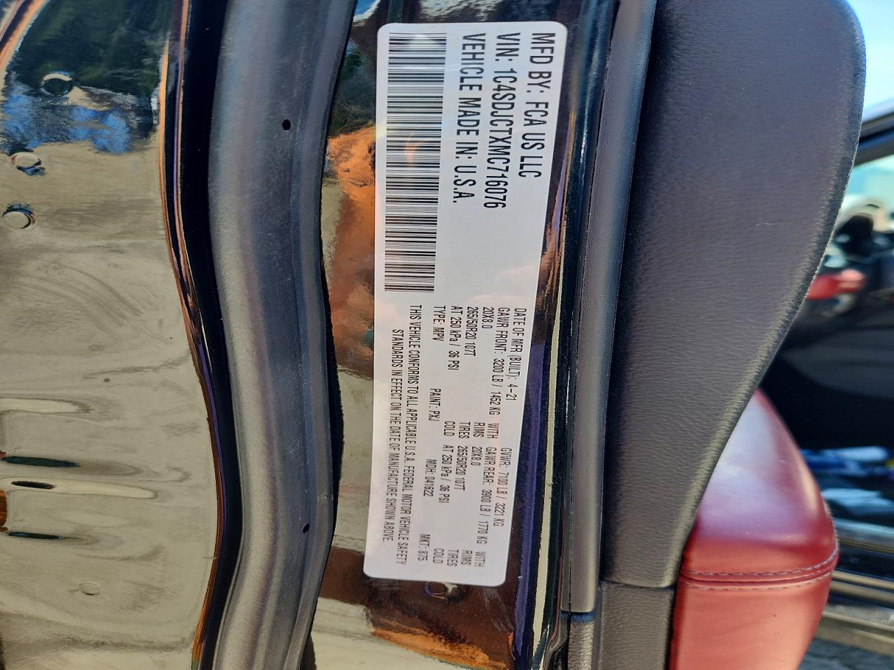 2021 Dodge Durango R/t Черный vin: 1C4SDJCTXMC716076