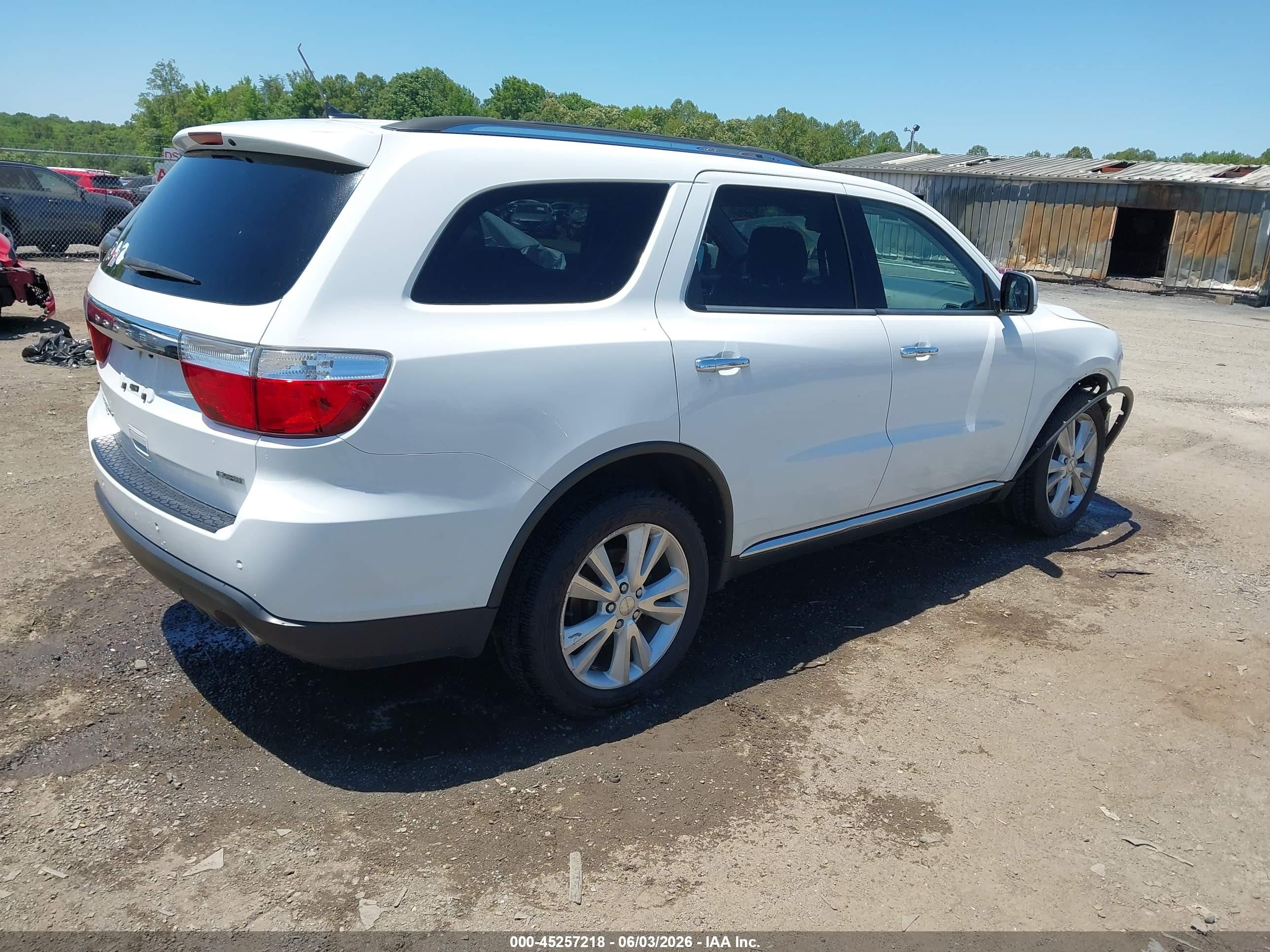 2013 Dodge Durango Crew White vin: 1C4SDJDT0DC658154