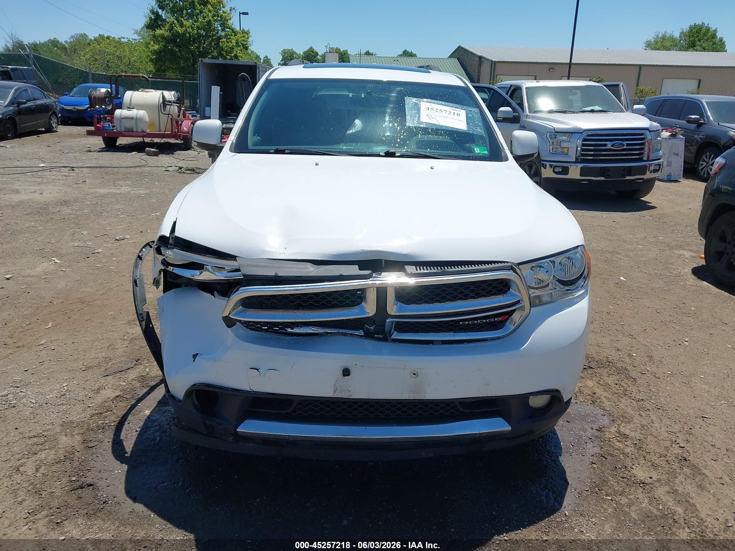 2013 Dodge Durango Crew White vin: 1C4SDJDT0DC658154